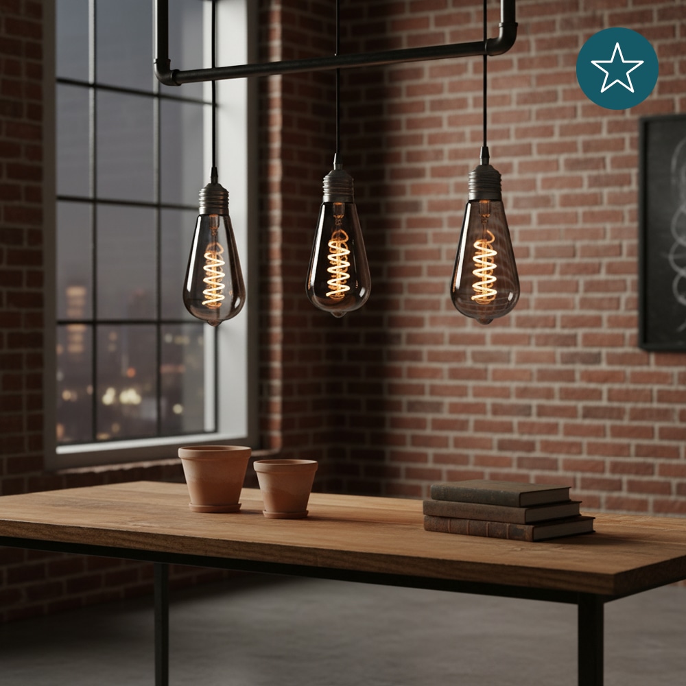 LUXULA LED-Filament-Lampe, SPIRAL, Pear, E27, 4W, 40lm, 1800K, dimmbar