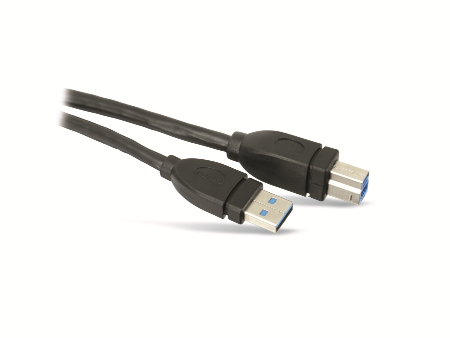 HAMA USB3.0 Anschlusskabel, A/B, 5 m, schwarz HAMA USB3.0 Anschlusskabel, A/B, 5 m, schwarz
