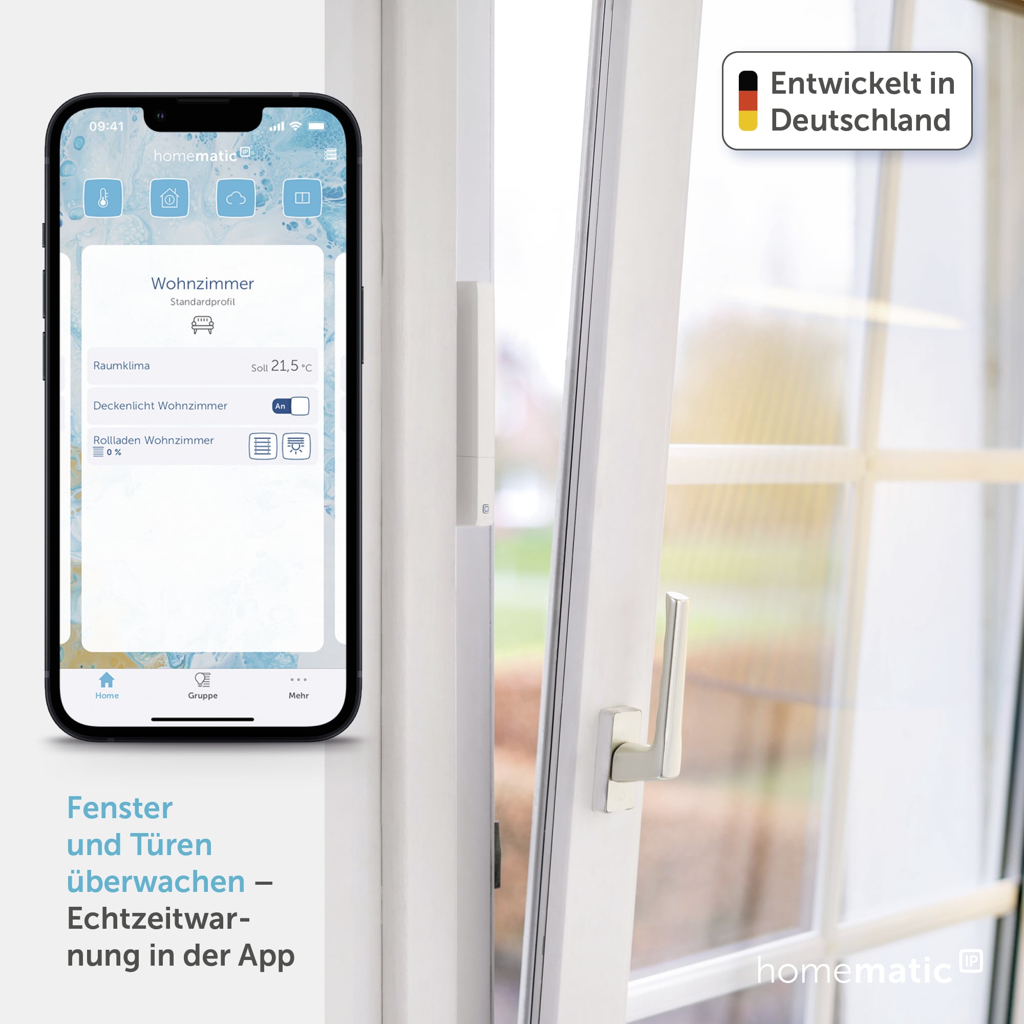 HOMEMATIC IP Fenster- und Türkontakt, 158603A0, optisch, plus