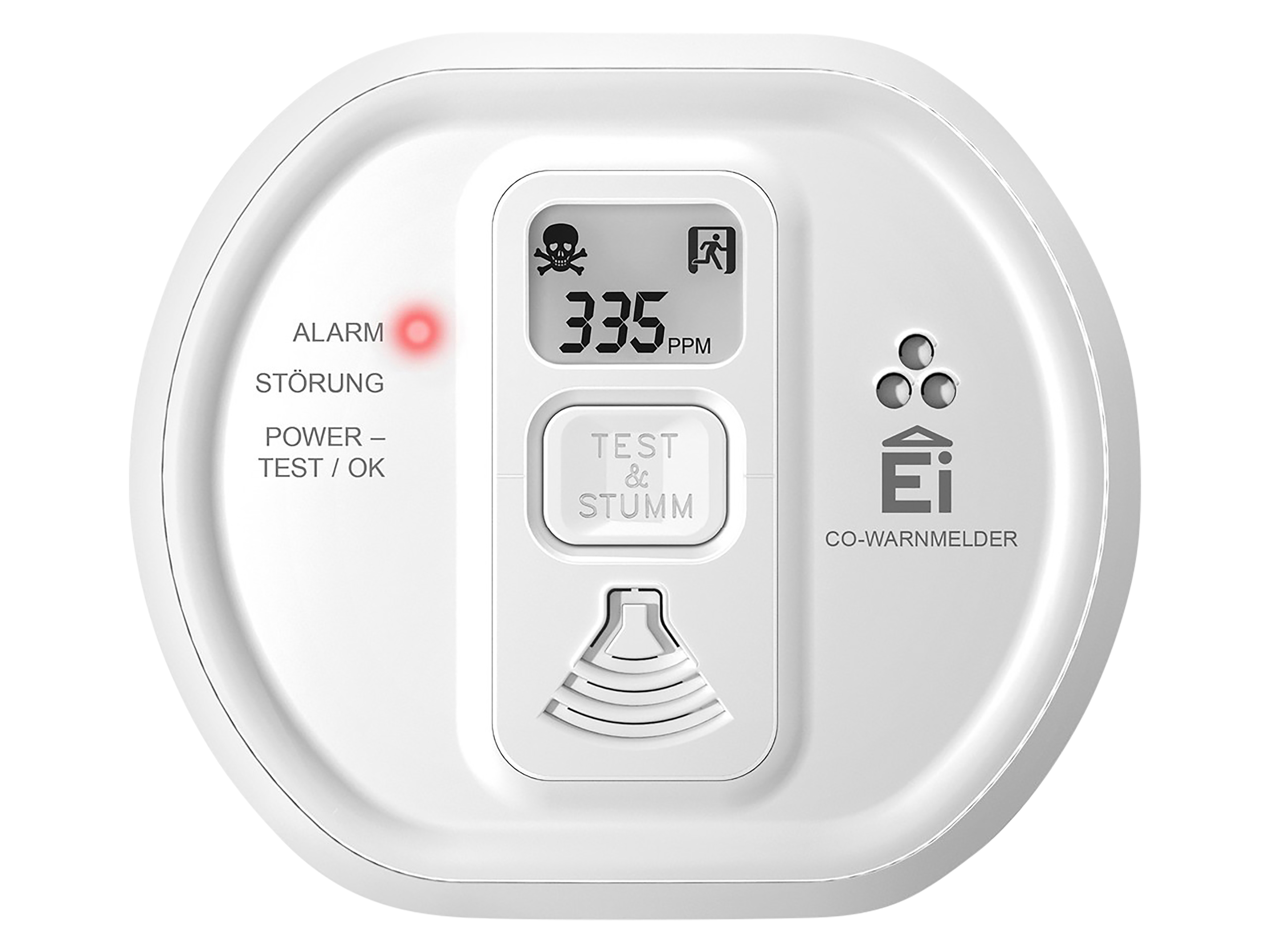 EI ELECTRONICS Kohlenmonoxid-Alarm Ei208iDW-3XD, 10-Jahres-Batterie, funkvernetzbar, mit digitaler Anzeige