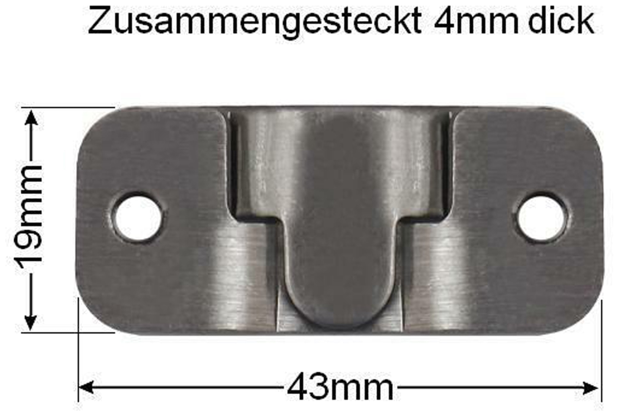 Möbelverbinder-Set Edelstahl, 43x19 mm