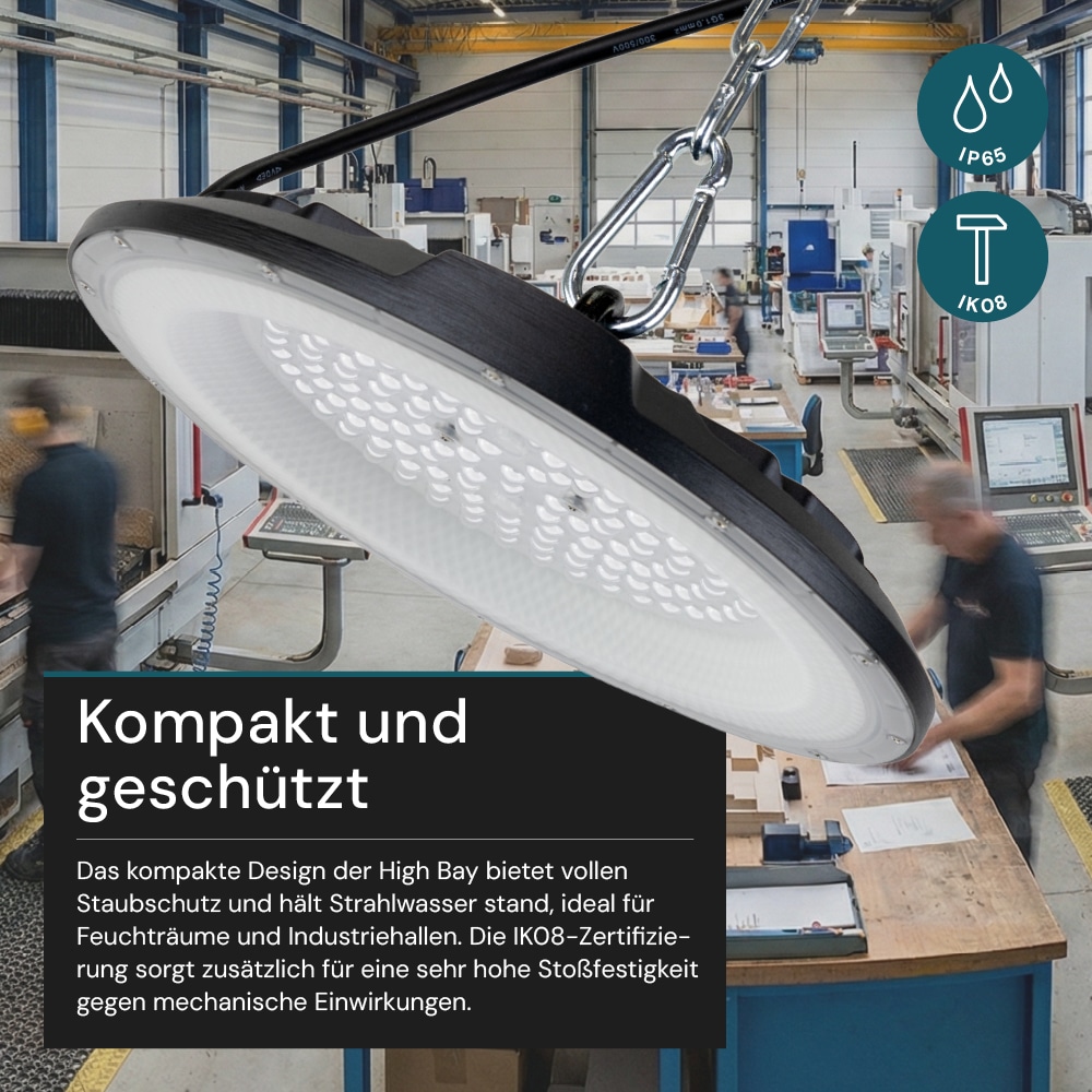 LUXULA LED-Highbay-Leuchte, UFO, EEK: F, 100 W, 10000 lm, 5000 K LUXULA LED-Highbay-Leuchte, UFO, EEK: F, 100 W, 10000 lm, 5000 K
