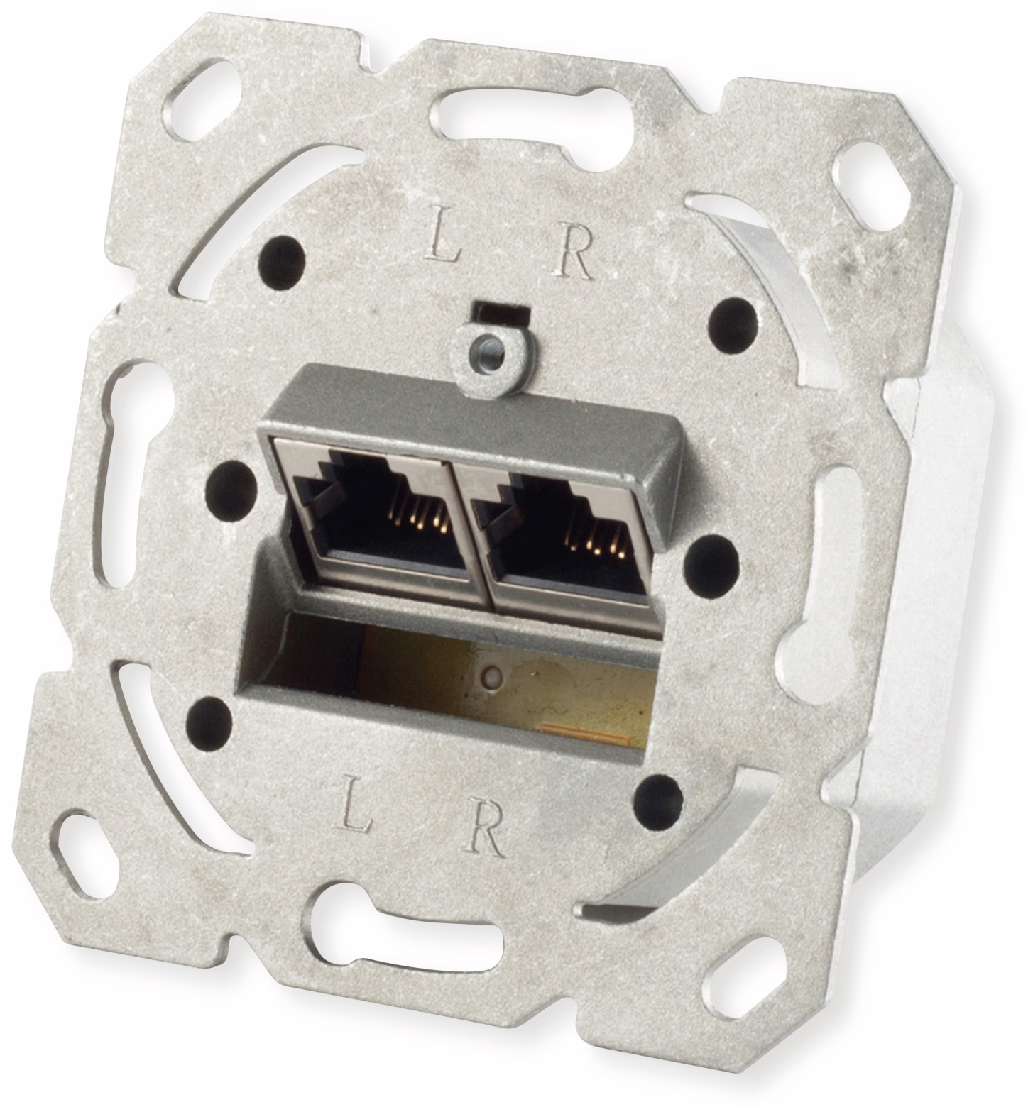 S-IMPULS CAT.6a Netzwerkdose, 2x RJ-45, Unterputzeinsatz