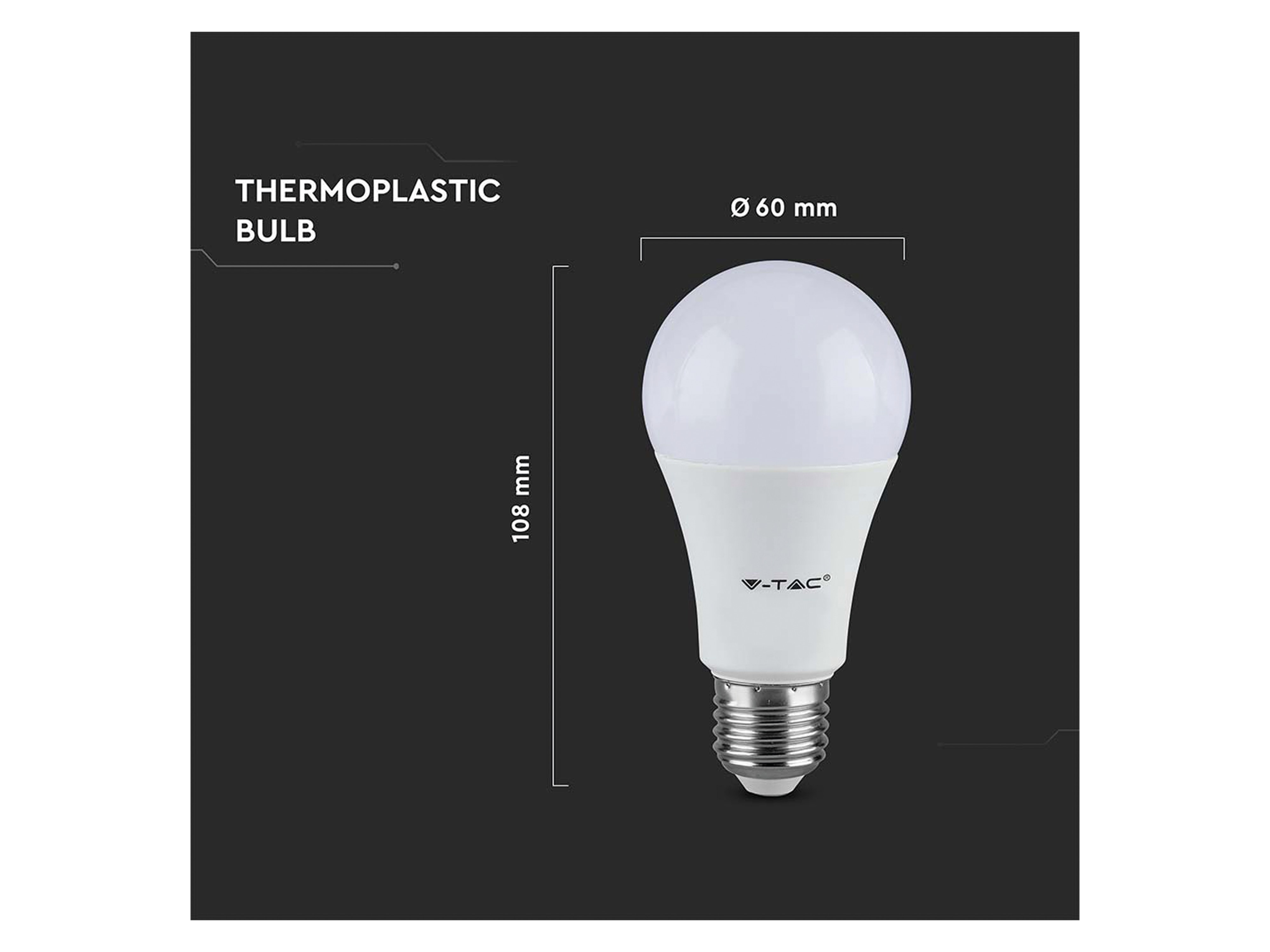 V-TAC LED-Lampe VT-2099, E27, EEK: F, 8,5 W, 806 lm, 3000 K