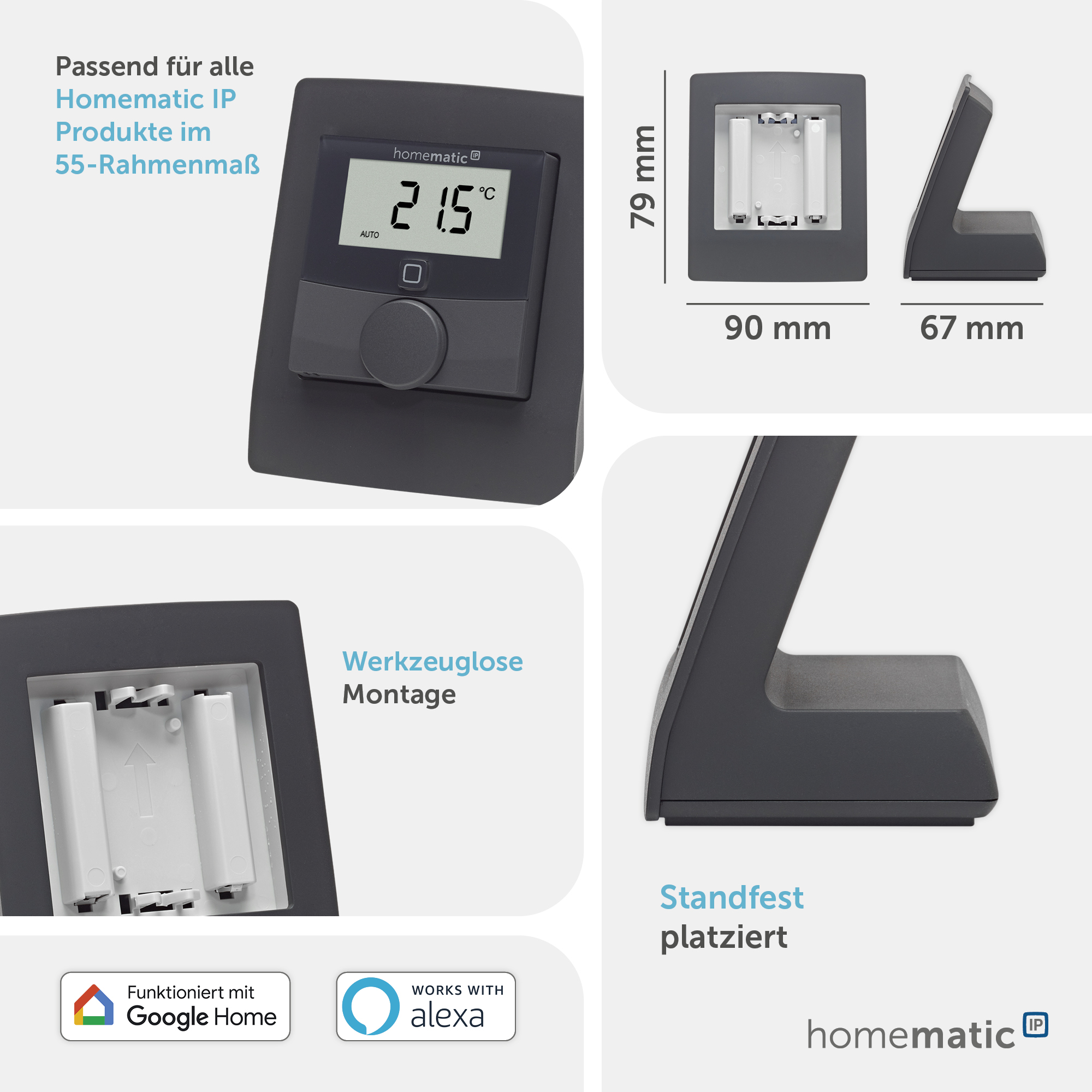 HOMEMATIC IP 161629A0 Tischaufsteller, anthrazit