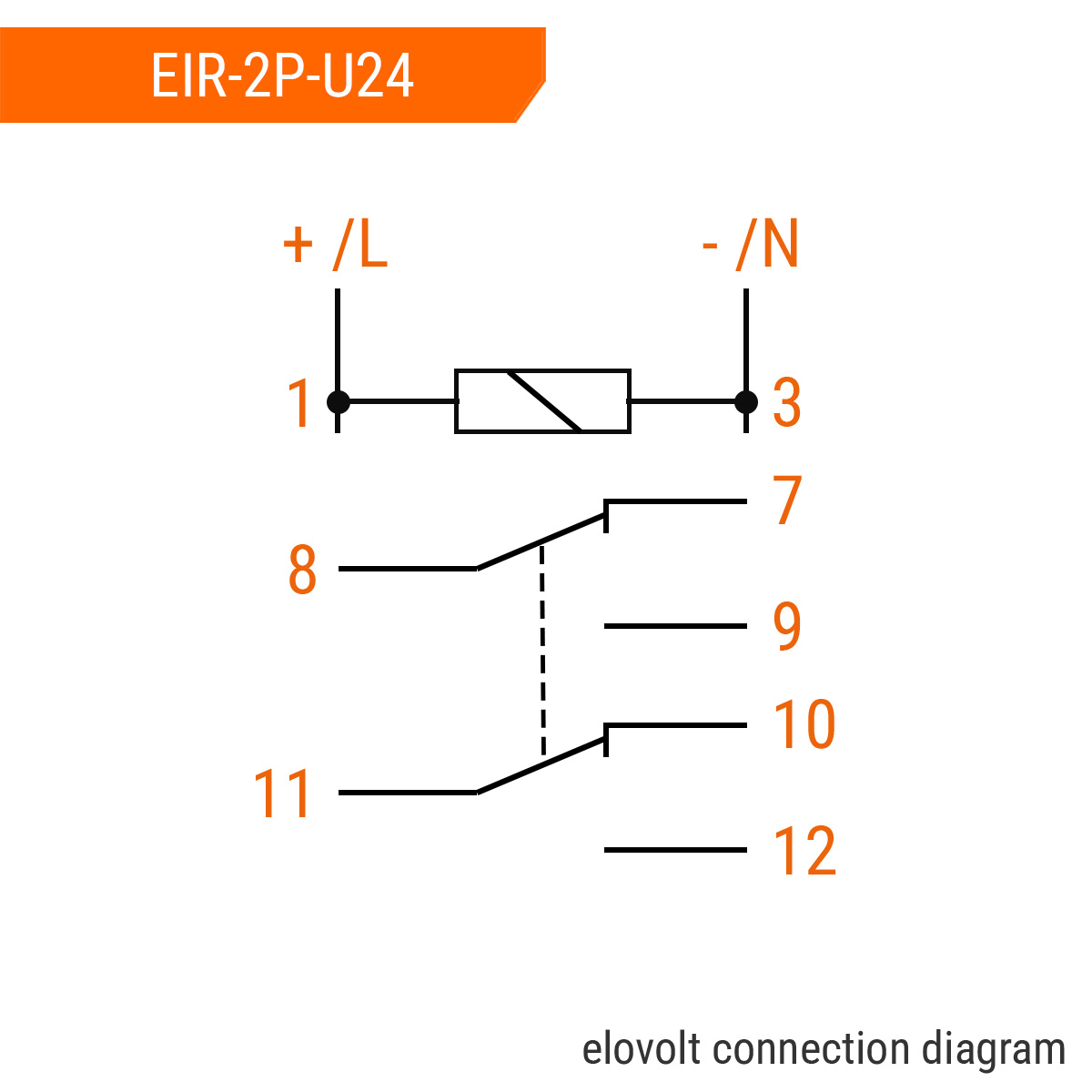 ELOVOLT Schaltrelais EIR-2P-U24, 2x 8 A, 24 V, 2 Wechsler