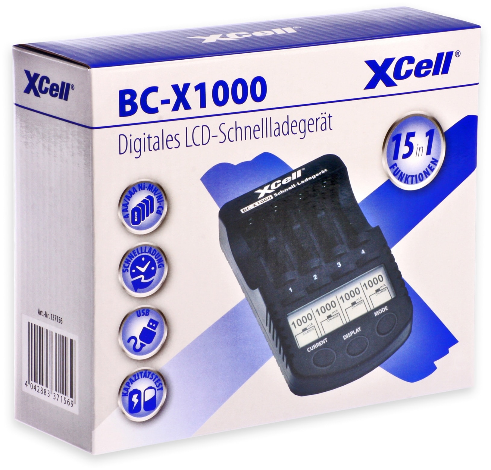 XCELL Ladegerät BC-X1000, mit LCD-Display XCELL Ladegerät BC-X1000, mit LCD-Display
