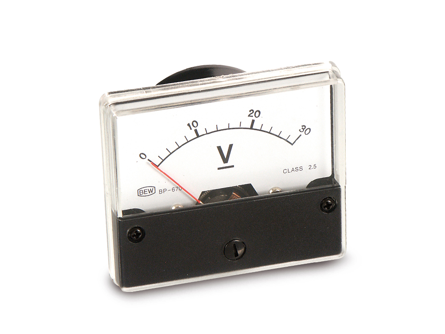 Drehspul-Einbauinstrument, 0...30 V- Drehspul-Einbauinstrument, 0...30 V-