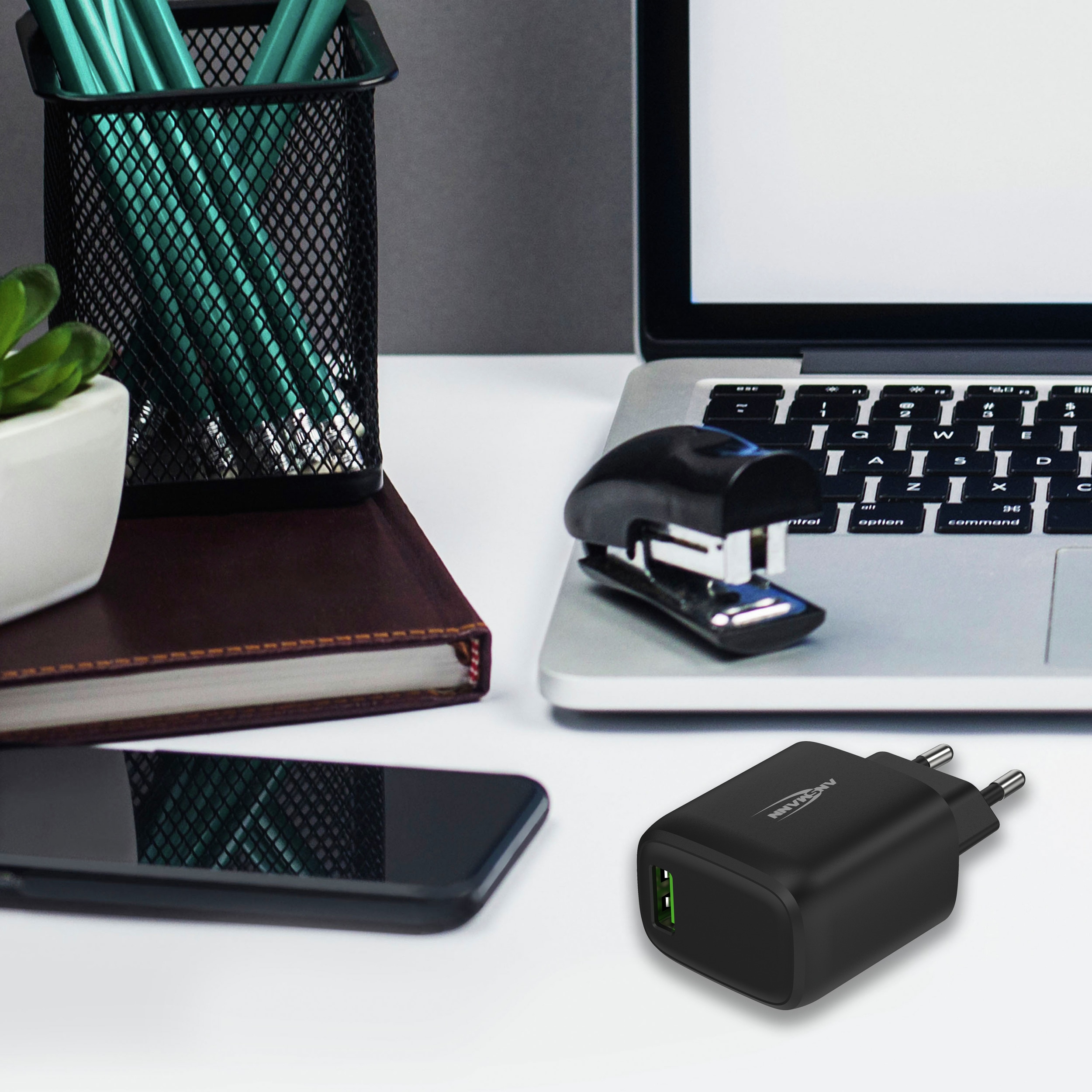 ANSMANN USB -Ladegerät Home Charger ,HC118QC /3 A/18 W/1 Port, schwarz