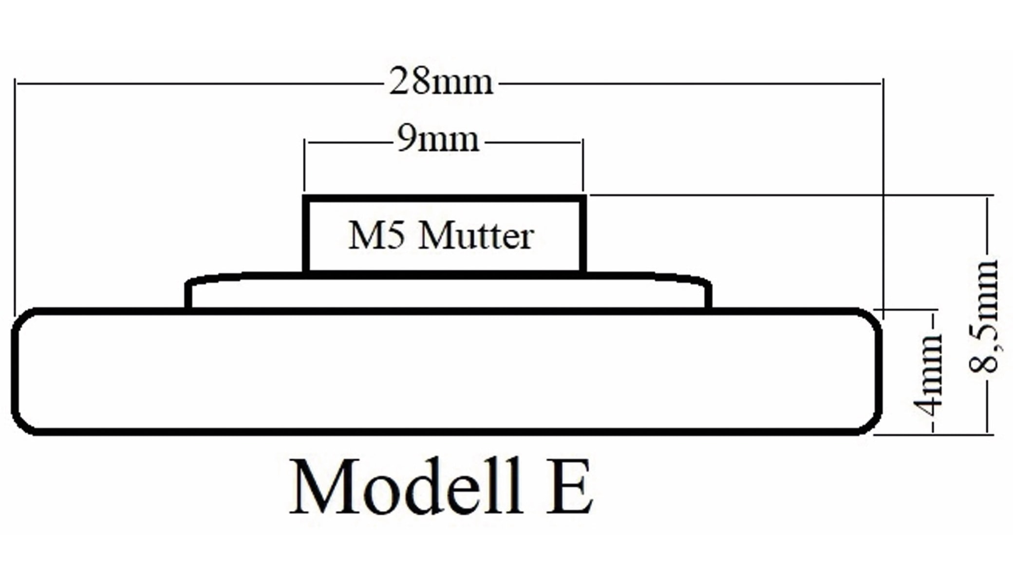 Laufrolle, Ø 28 mm, Breite 9 mm, M5
