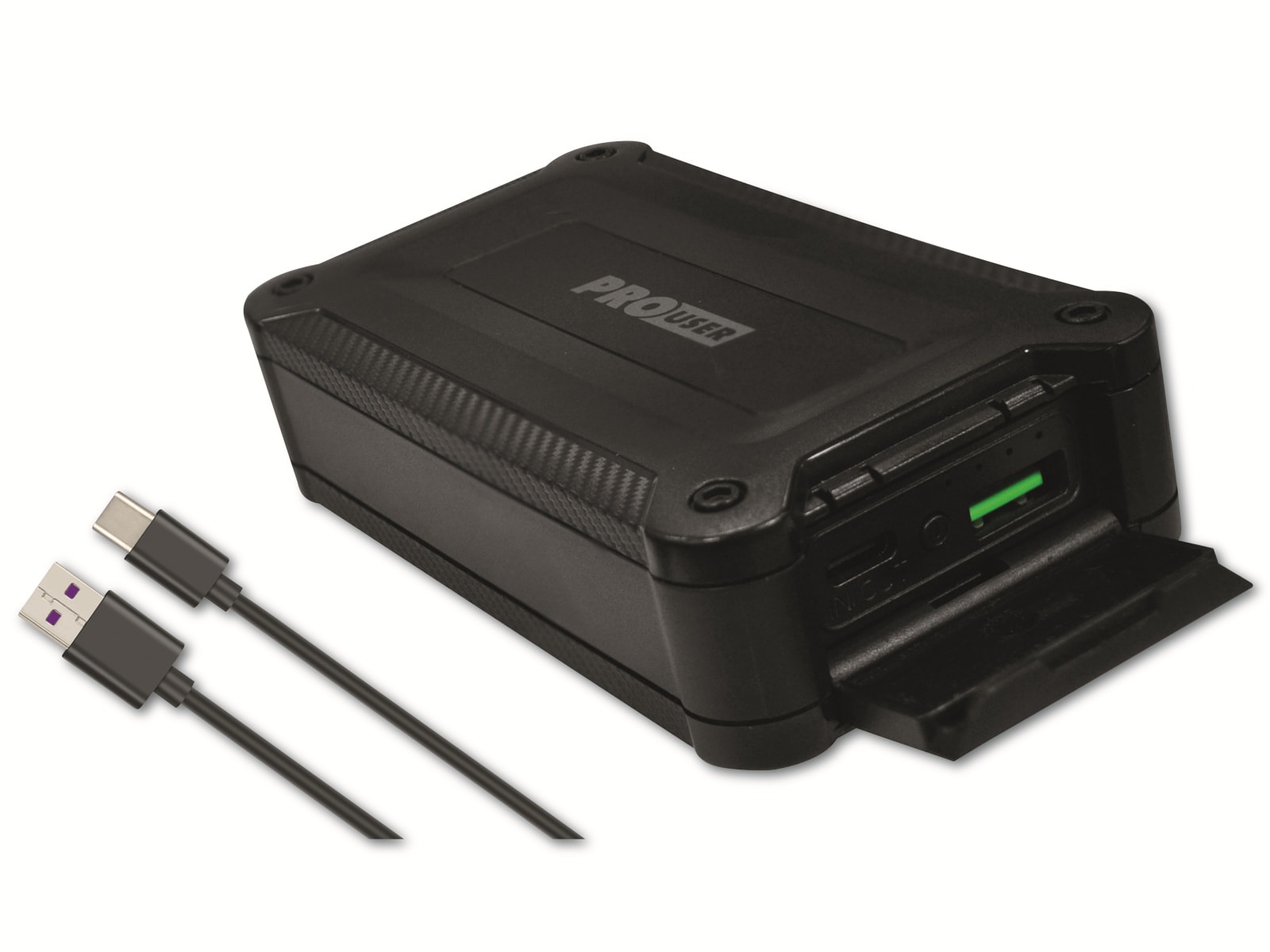 PROUSER USB Powerbank PRO USER 20191, 10.000 mAh, Waterproof, schwarz PROUSER USB Powerbank PRO USER 20191, 10.000 mAh, Waterproof, schwarz