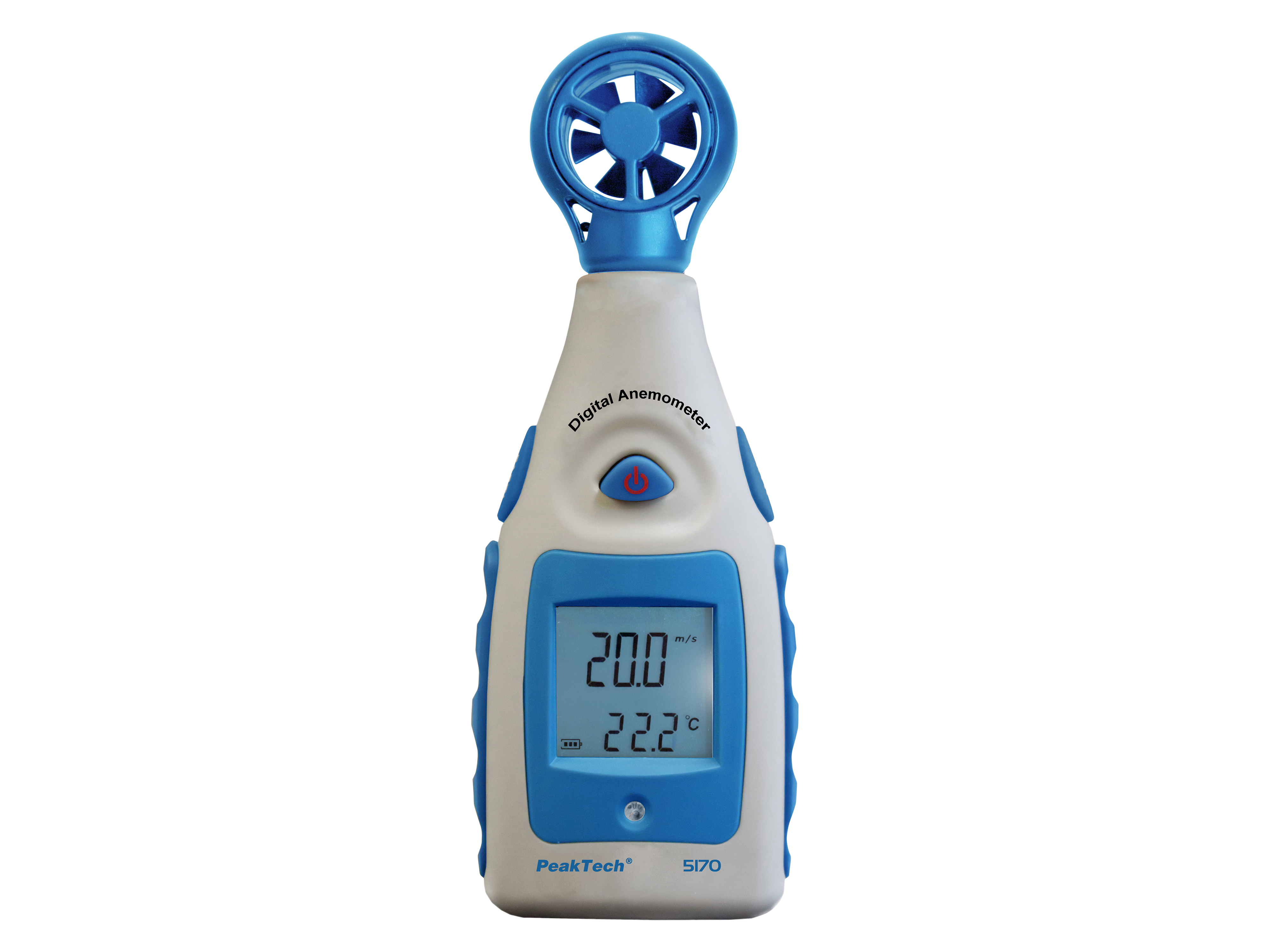 PEAKTECH Flügelrad Anemometer P 5170, mit Thermometer, 0 ~ 55 Knoten