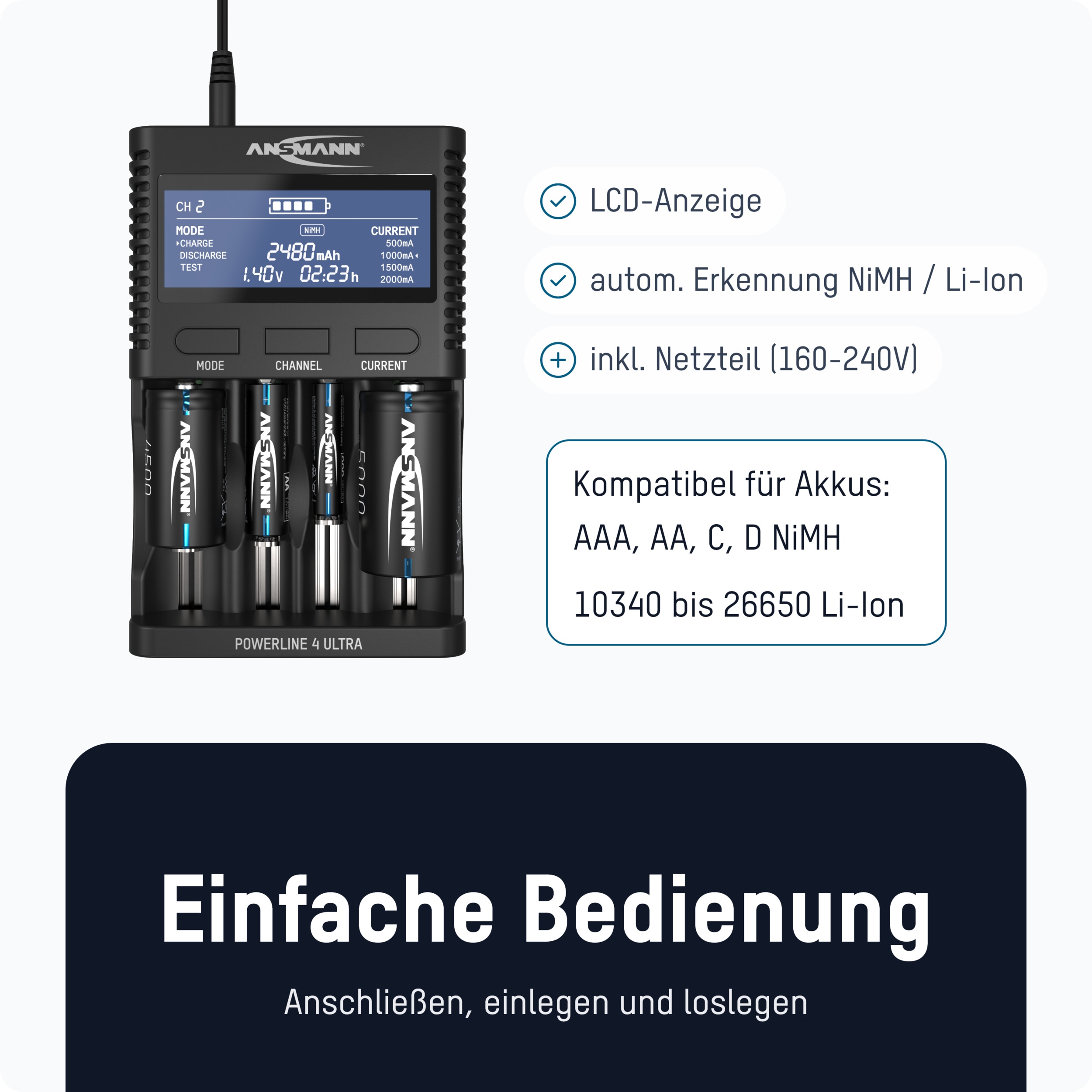 ANSMANN Ladegerät Powerline 4 Ultra