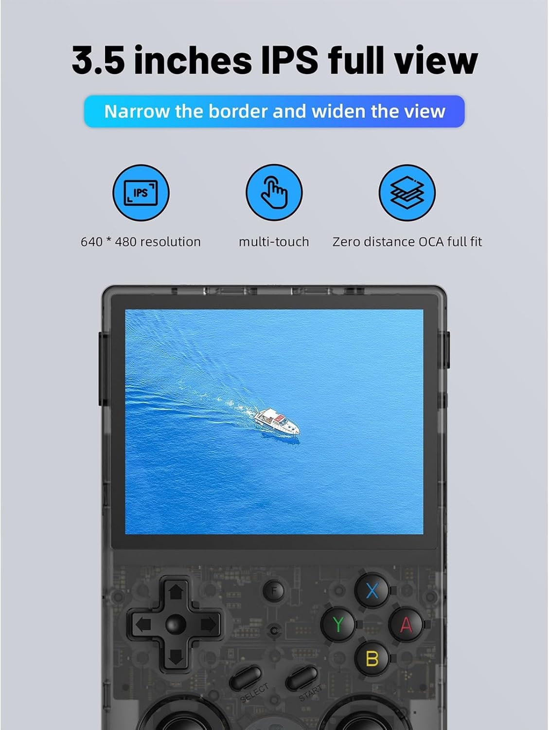 ANBERNIC Tragbare Spielkonsole, RG353V, Transparent Schwarz