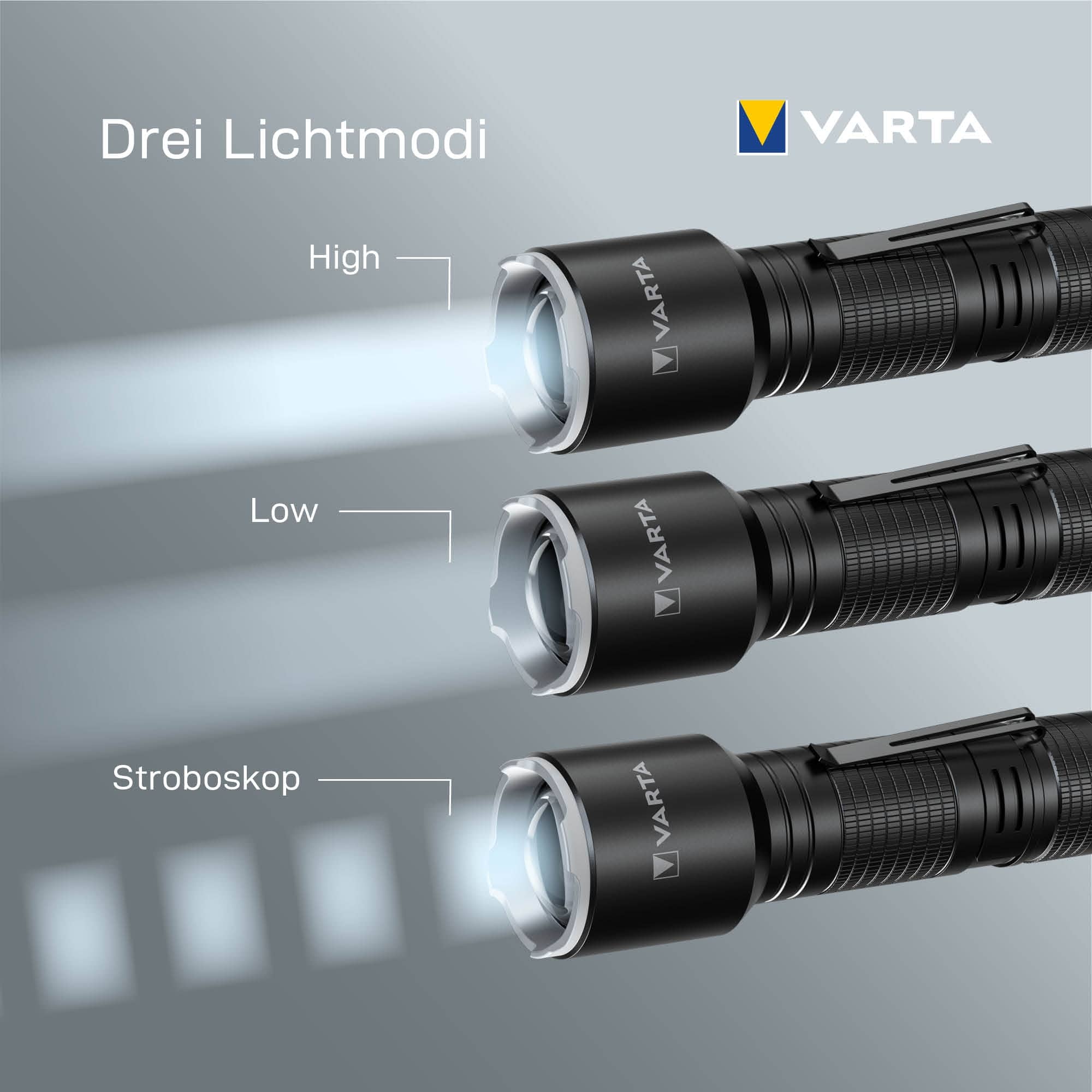 VARTA LED-Taschenlampe Aluminium Light Pro F30, 400 lm, Batteriebetrieb