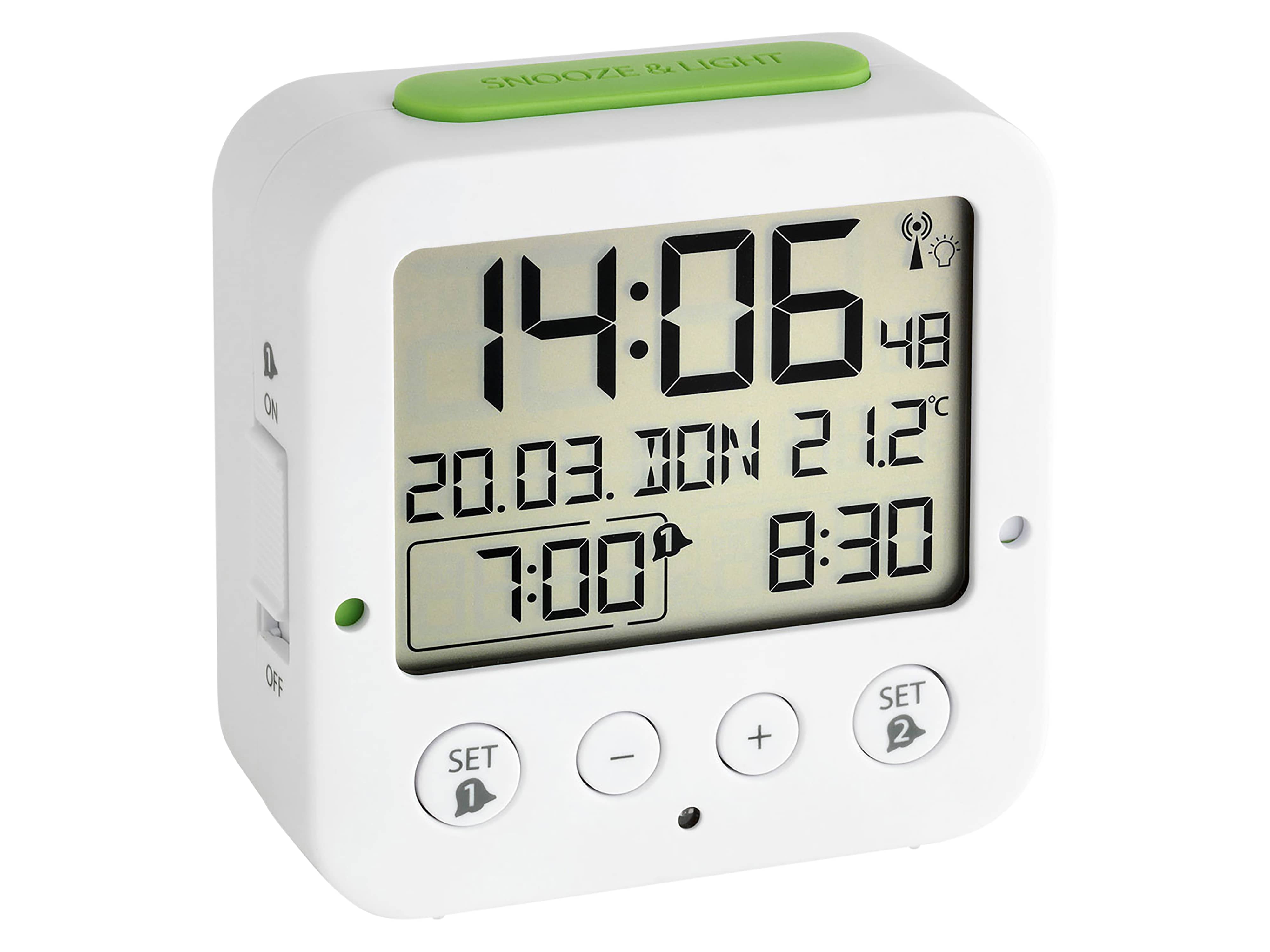 TFA Digitaler Funkwecker 60.2528.02, mit Temperatur BINGO