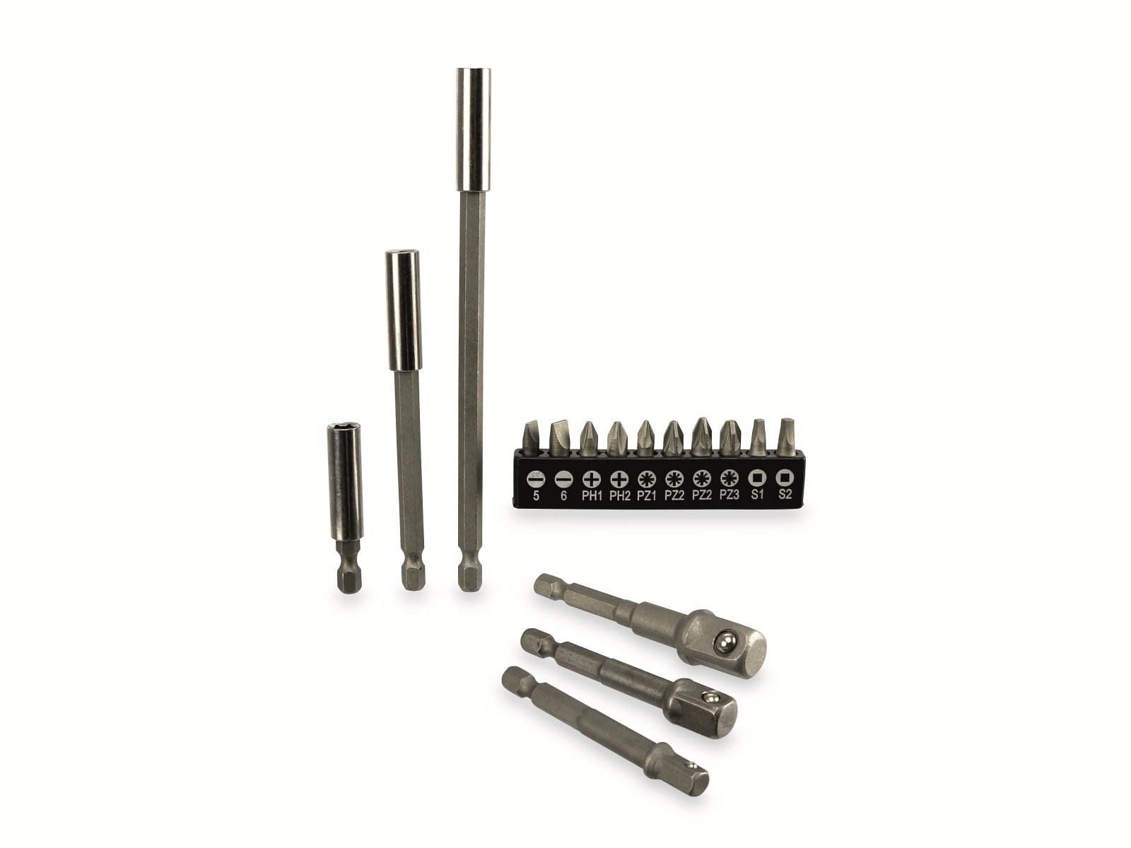 MASTERPROOF Steckschlüssel-Adapter-Bit Satz Verlängerungen, 6,3 mm, Sechskant, 16-tlg. MASTERPROOF Steckschlüssel-Adapter-Bit Satz Verlängerungen, 6,3 mm, Sechskant, 16-tlg.