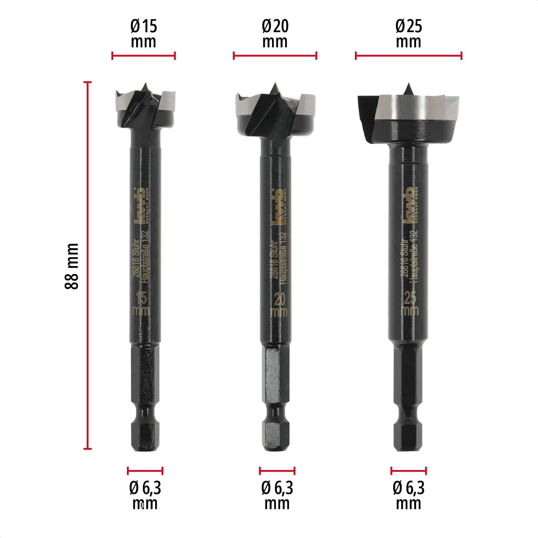 KWB Forstnerbohrer-Set, 706400, 5-teilig KWB Forstnerbohrer-Set, 706400, 5-teilig