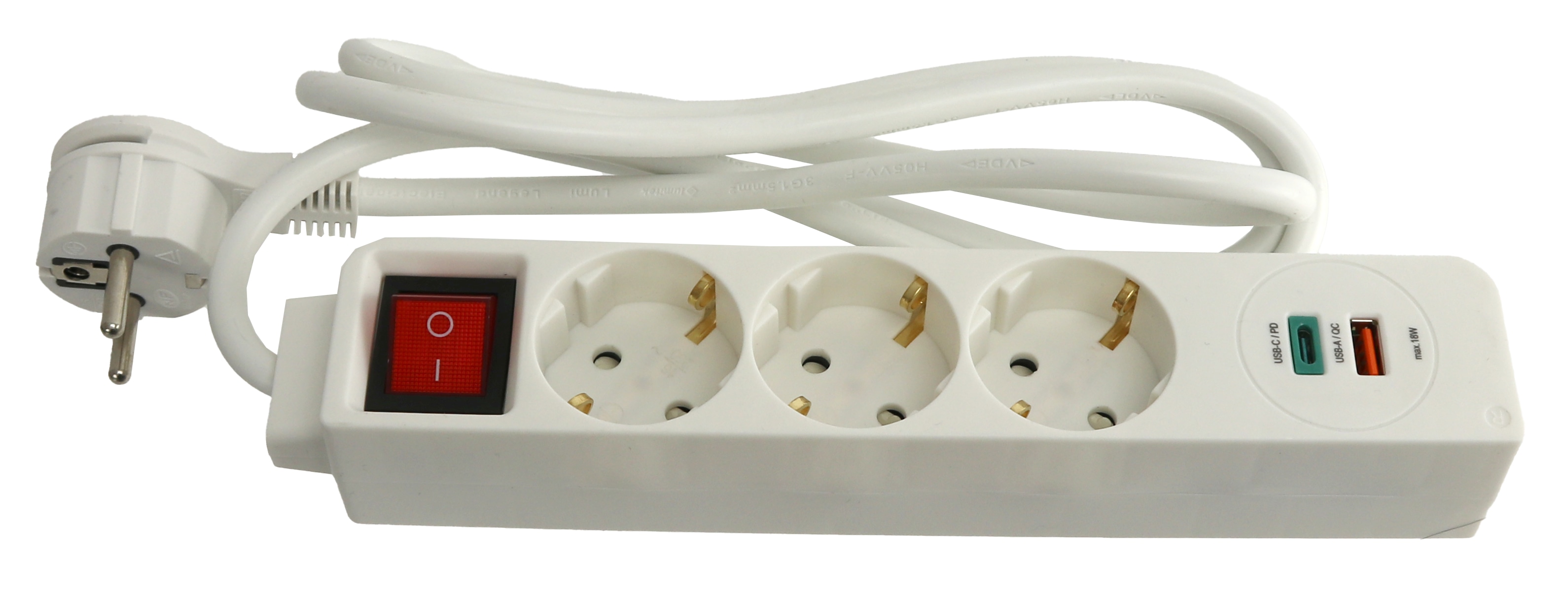 HAMA Steckdosenleiste 133757, 3-fach, 2x USB, weiß HAMA Steckdosenleiste 133757, 3-fach, 2x USB, weiß