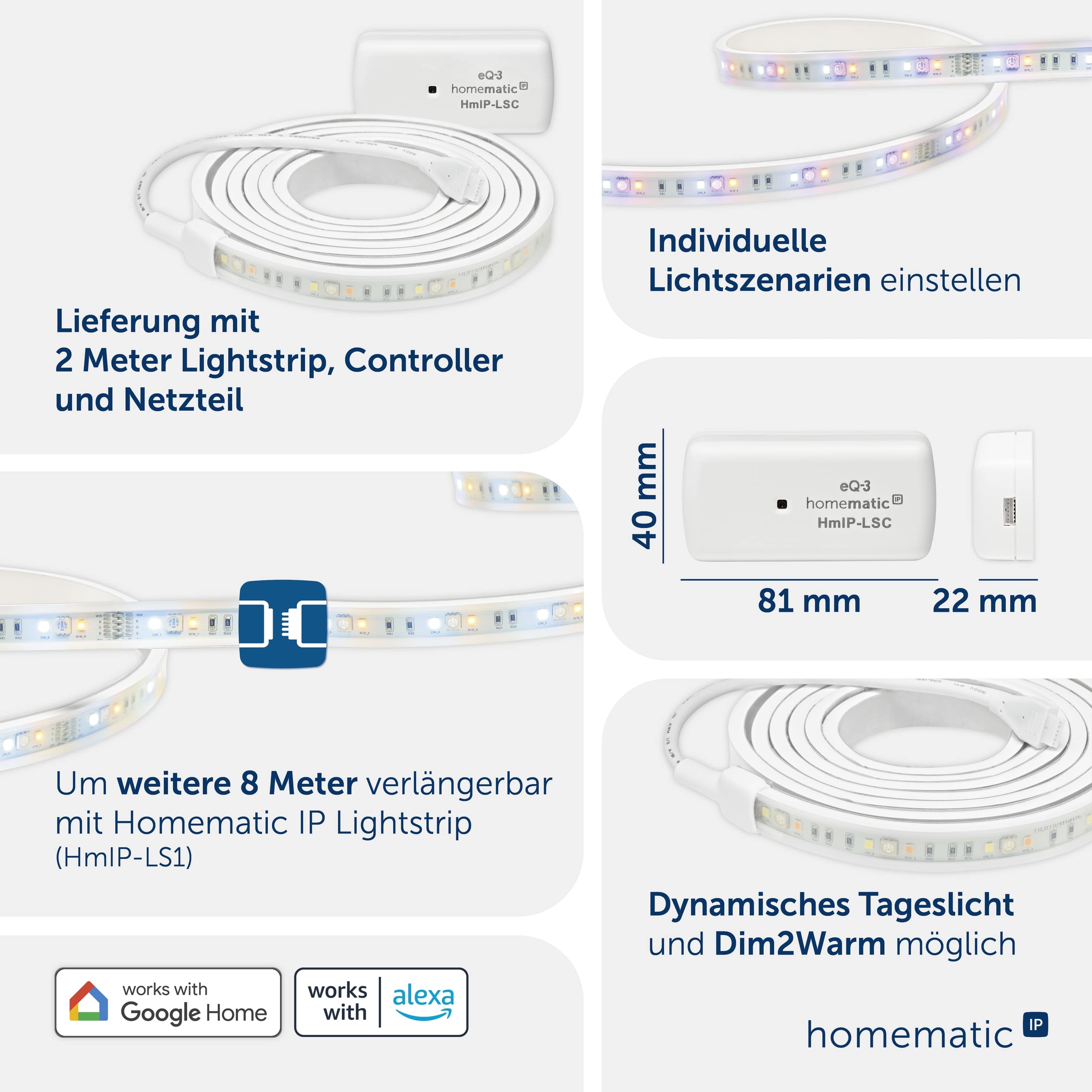 HOMEMATIC IP 159647A0 Lightstrip Set 2 m HOMEMATIC IP 159647A0 Lightstrip Set 2 m
