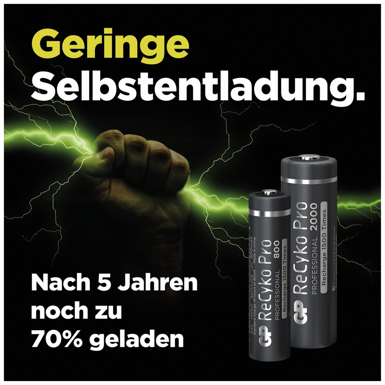 GP NiMH-Micro-Akku ReCyko+ Pro, 800 mAh, 4 Stück