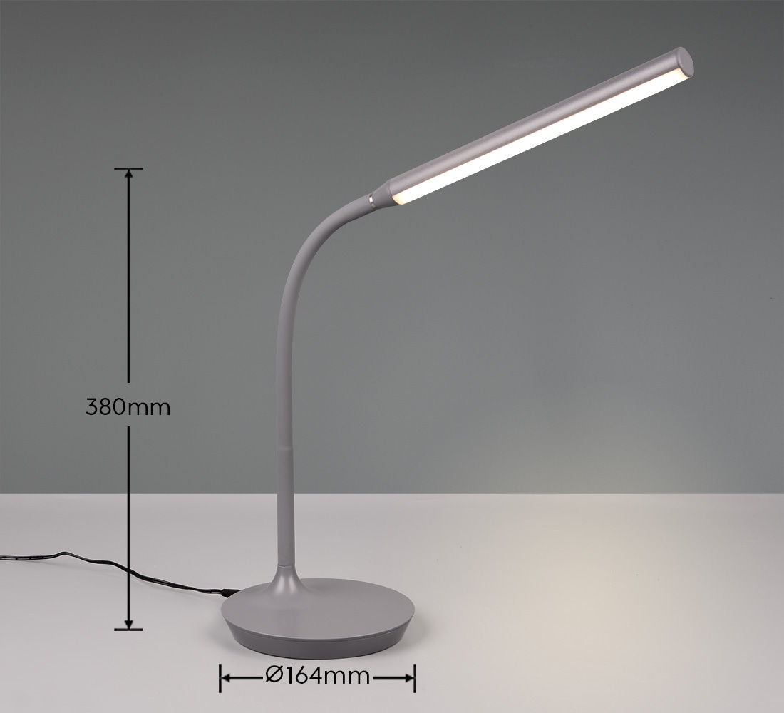 REALITY LED-Tischleuchte Toro R57641111 titanfarbig, 5 W, 700 lm, CCT REALITY LED-Tischleuchte Toro R57641111 titanfarbig, 5 W, 700 lm, CCT