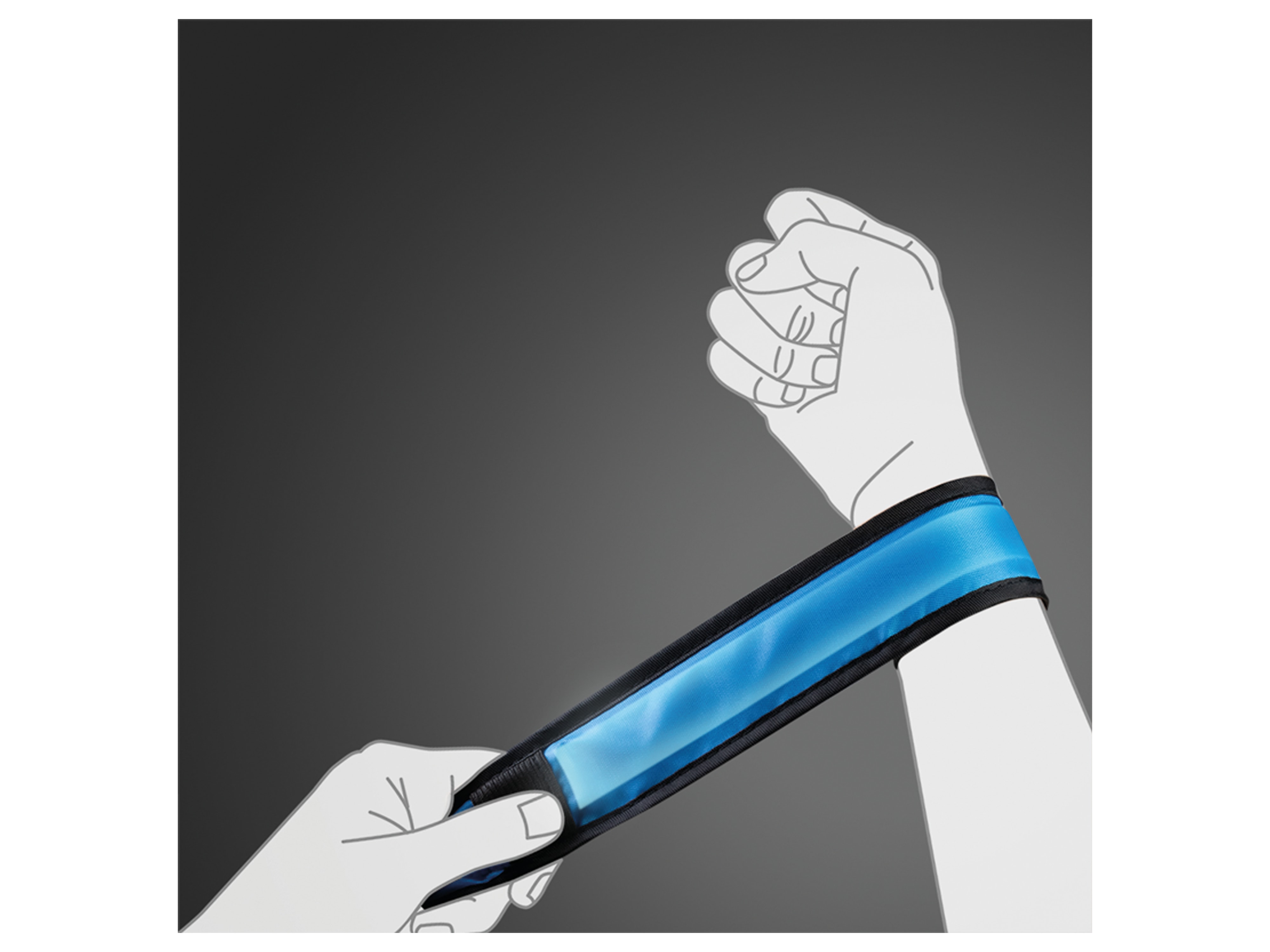 LOGILINK LED-Schnapparmband LED015, 2 Stück, blau/grün, Nylon