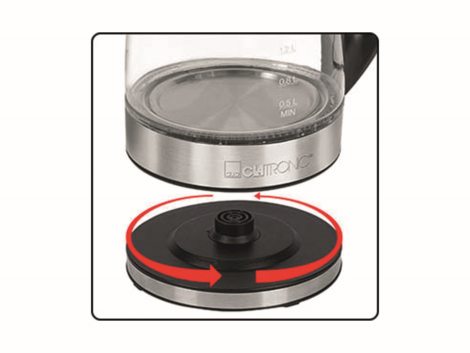 CLATRONIC Wasserkocher WKS 3744 G, 1,7 L, 2200 W, Glas