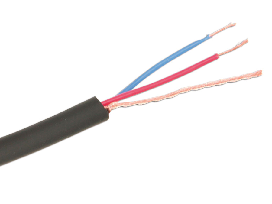 Mikrofonkabel, schwarz, 50 m Spule