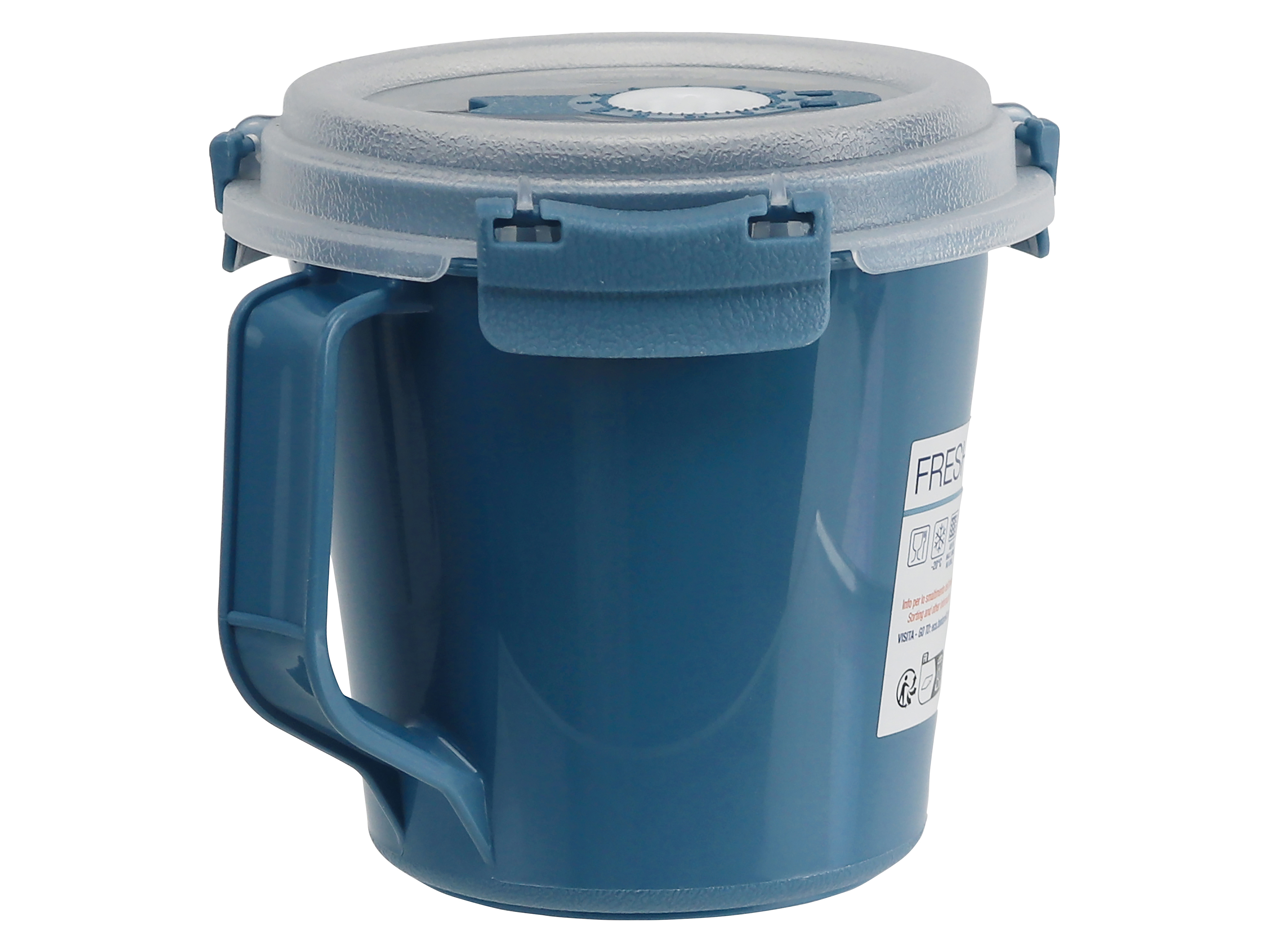 Aufbewahrungsbecher Tontarelli, 640 ml, mit Henkel, Blau