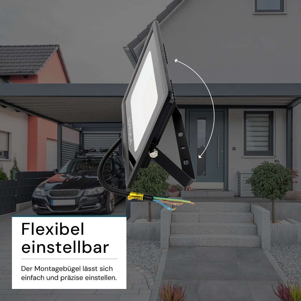 LUXULA LED-Fluter, EEK: F, 50W, 5000lm, 3000K, schwarz