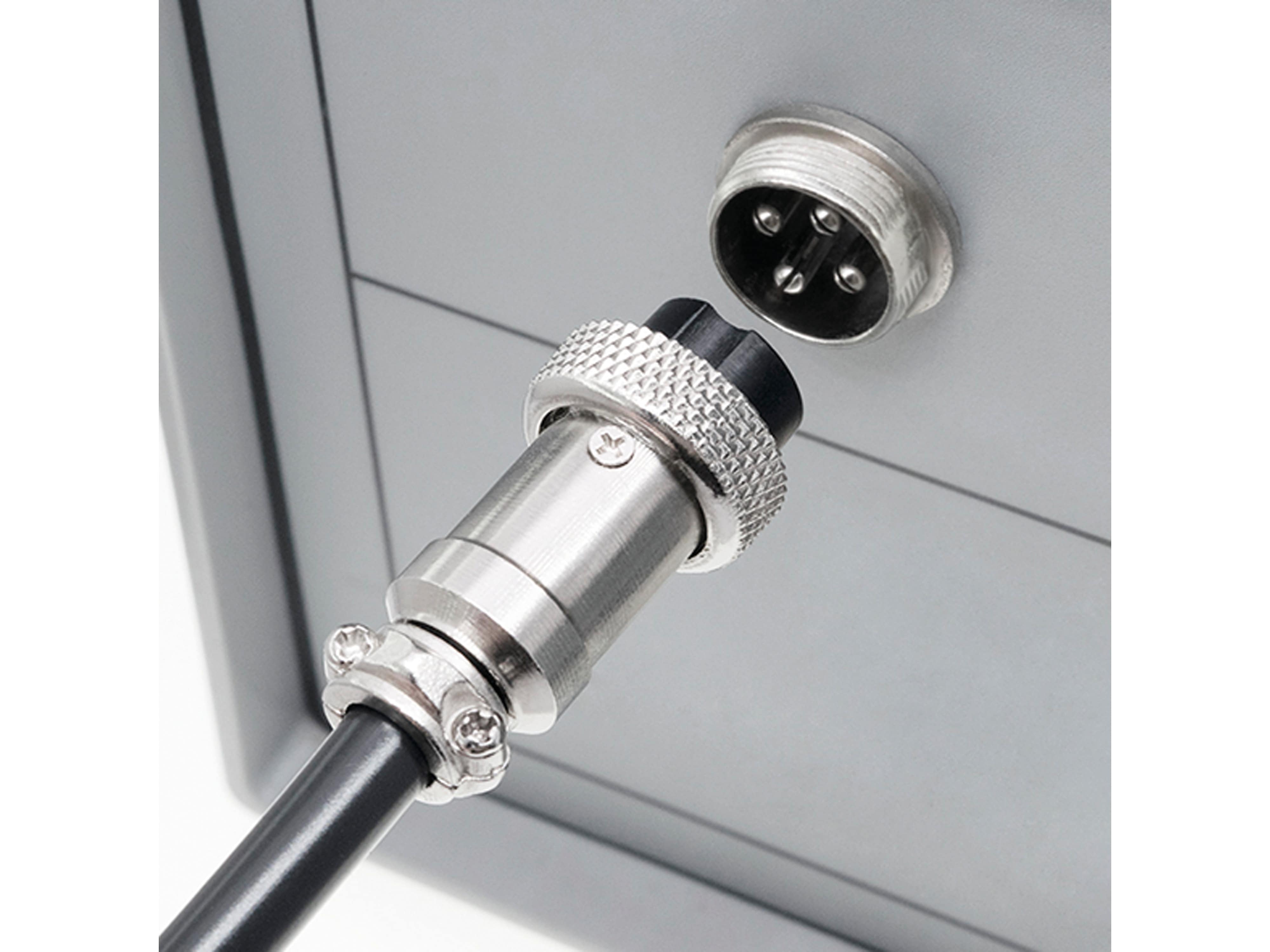 Rundsteckverbinder, 4-polig, 60V, 7A, Lötanschluss, IP55, wire to panel, 1 Stecker + 1 Buchse Rundsteckverbinder, 4-polig, 60V, 7A, Lötanschluss, IP55, wire to panel, 1 Stecker + 1 Buchse