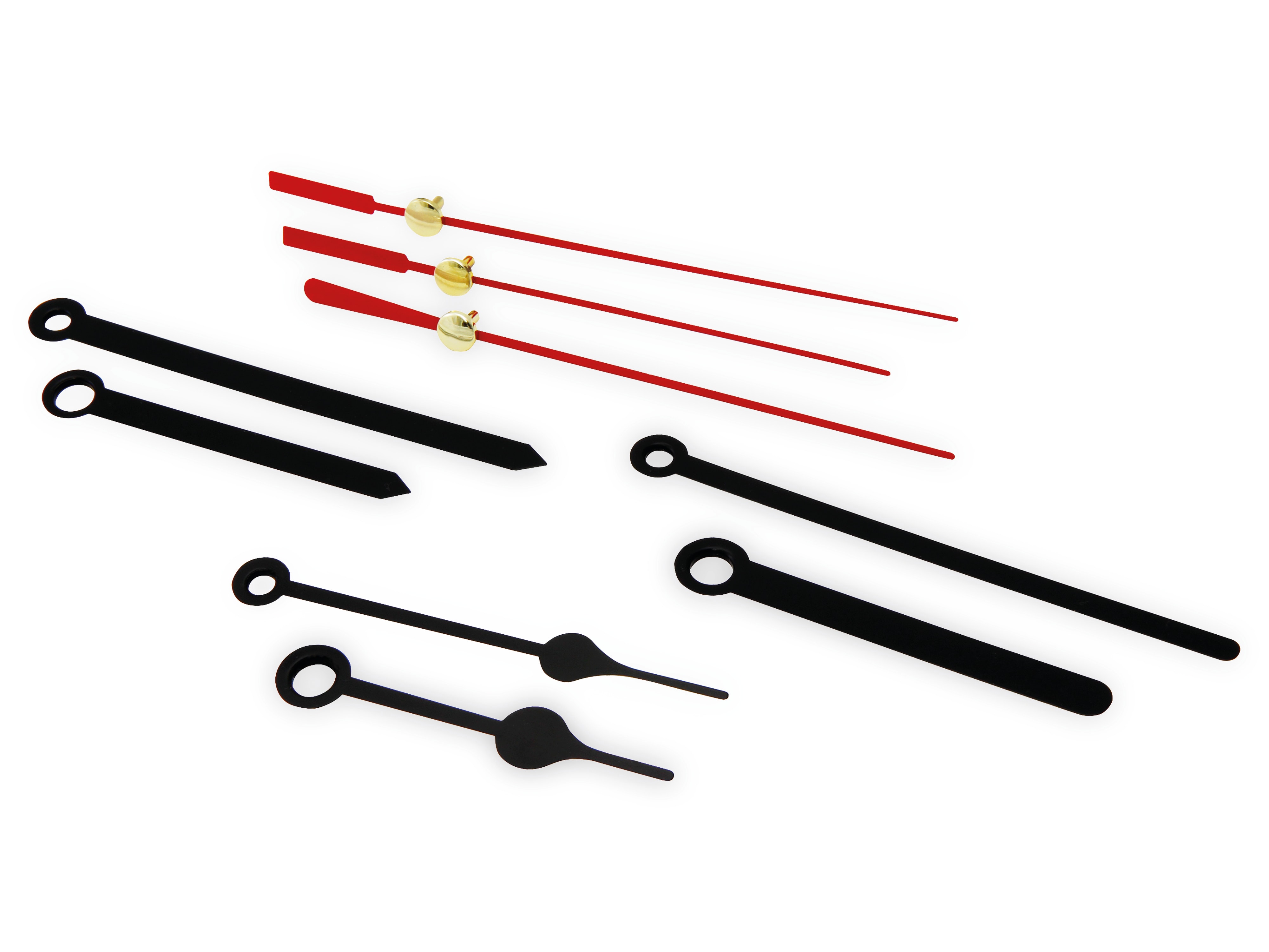 MCPOWER Quarz-Uhrwerk CQ-5004, mit 3 verschiedene Metall-Zeigersätze