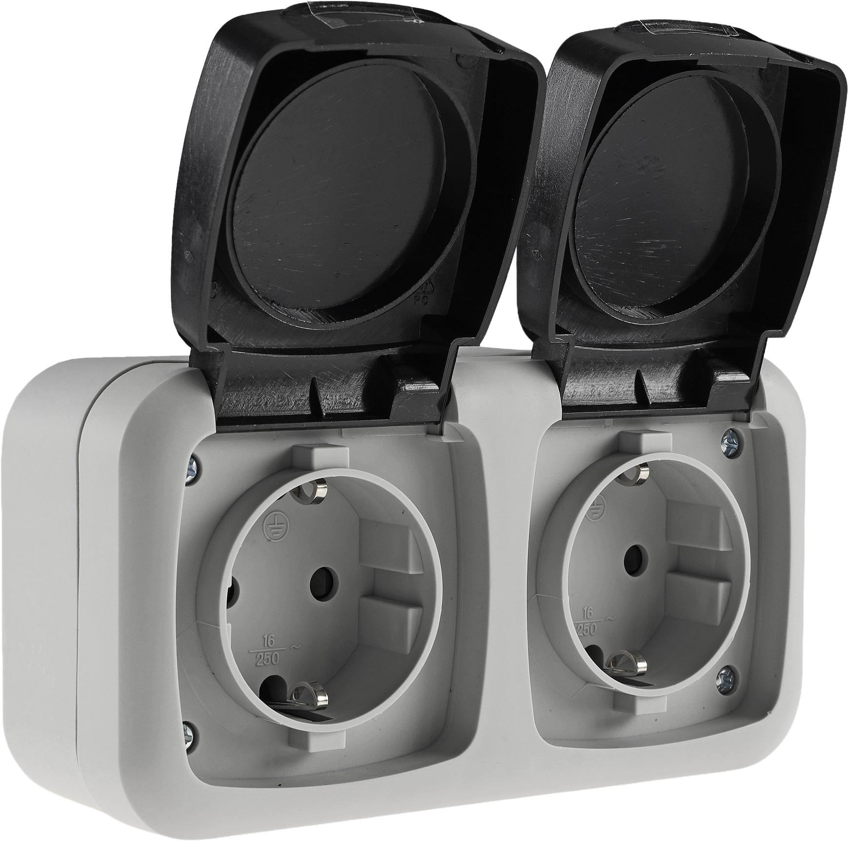 CHILITEC Feuchtraum-Doppelsteckdose, W11-B321, IP44, 250V~/ 16A CHILITEC Feuchtraum-Doppelsteckdose, W11-B321, IP44, 250V~/ 16A