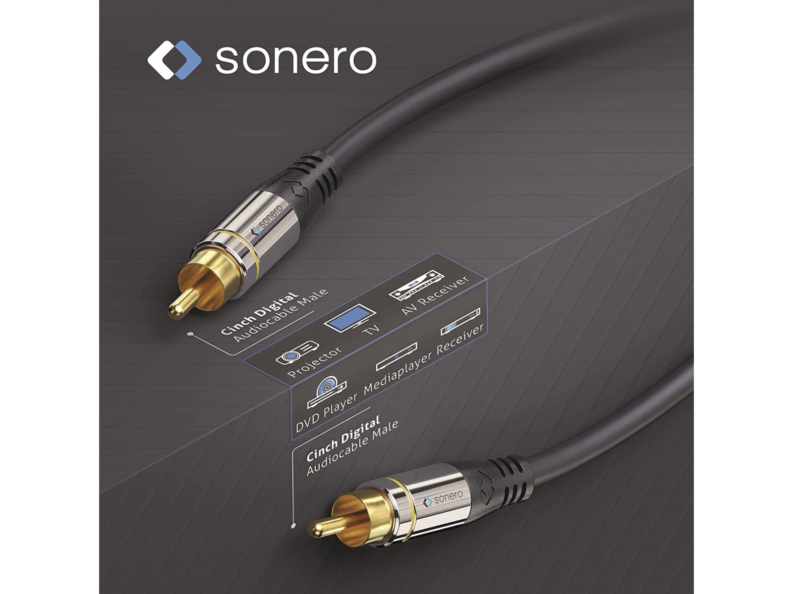 SONERO Cinchkabel, 7,5 m, schwarz SONERO Cinchkabel, 7,5 m, schwarz