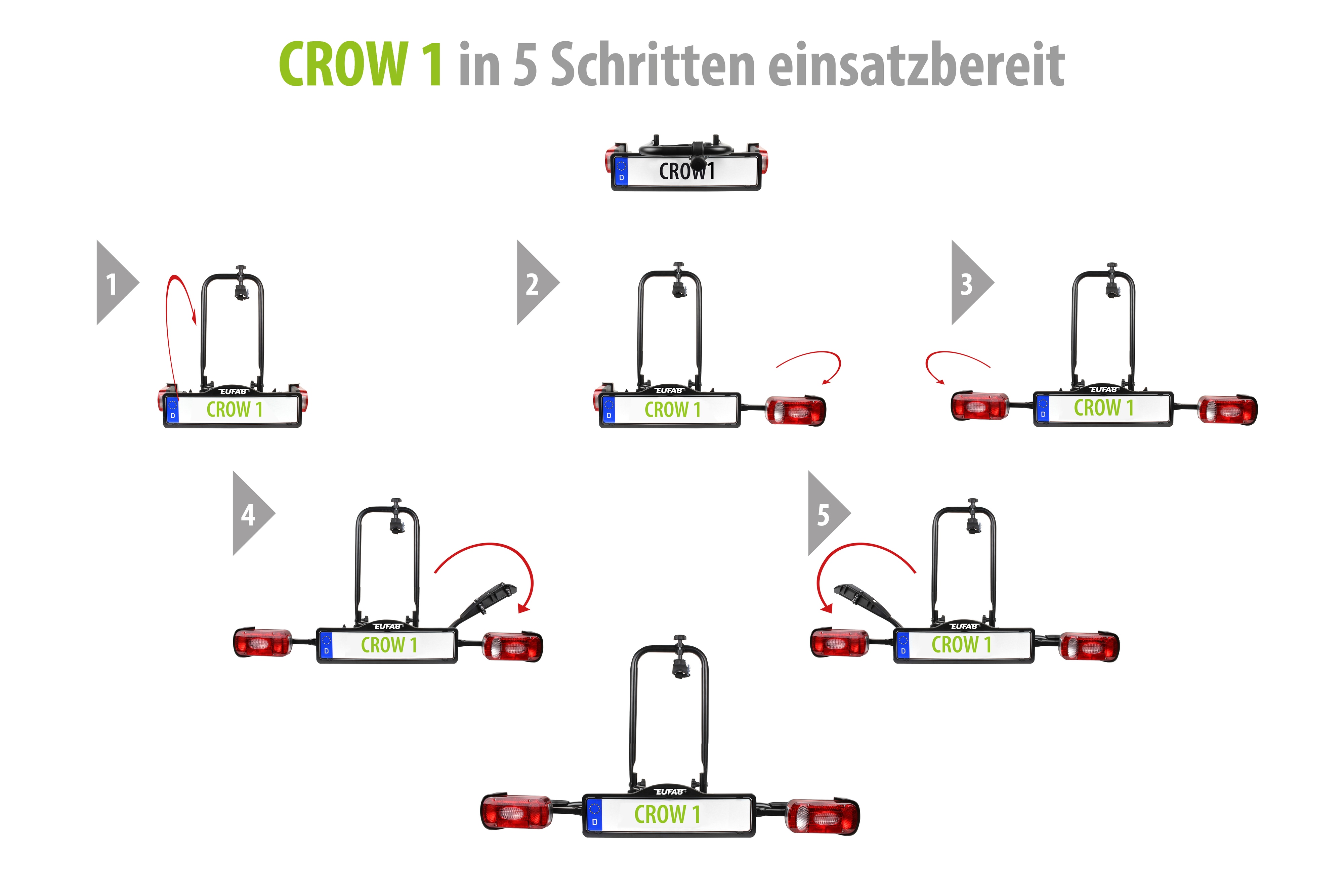 EUFAB Fahrradträger CROW 1, 11604, für 1 Fahrrad EUFAB Fahrradträger CROW 1, 11604, für 1 Fahrrad