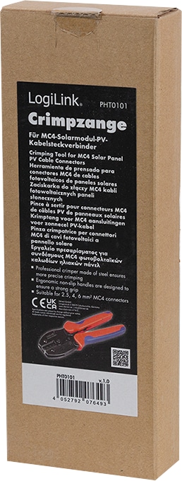 LOGILINK Crimpzange für PV-Steckverbinder, von Solarmodul-PV-Kabeln