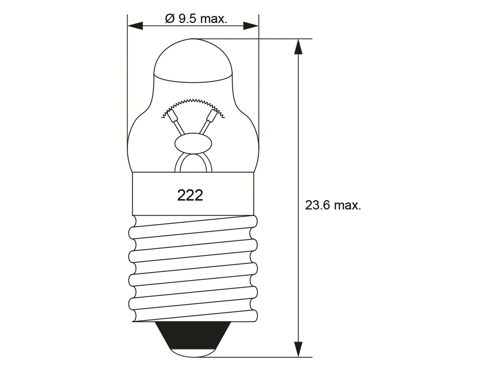GOOBAY Taschenlampenbirne Spitzlinse, 9331, TL-3, E10, 2.2 V, 0.5 W