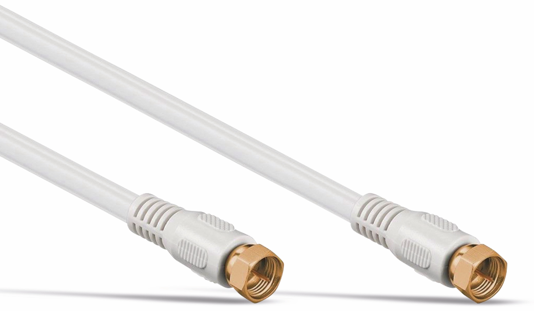 S-IMPULS SAT-Antennenanschlusskabel, 2x F-Stecker, weiß, 2,5 m, 100dB, vergoldet