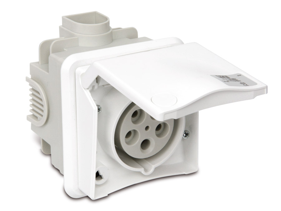 PCE CEE-Unterputzsteckdose 32 A, 400 V, IP44 PCE CEE-Unterputzsteckdose 32 A, 400 V, IP44