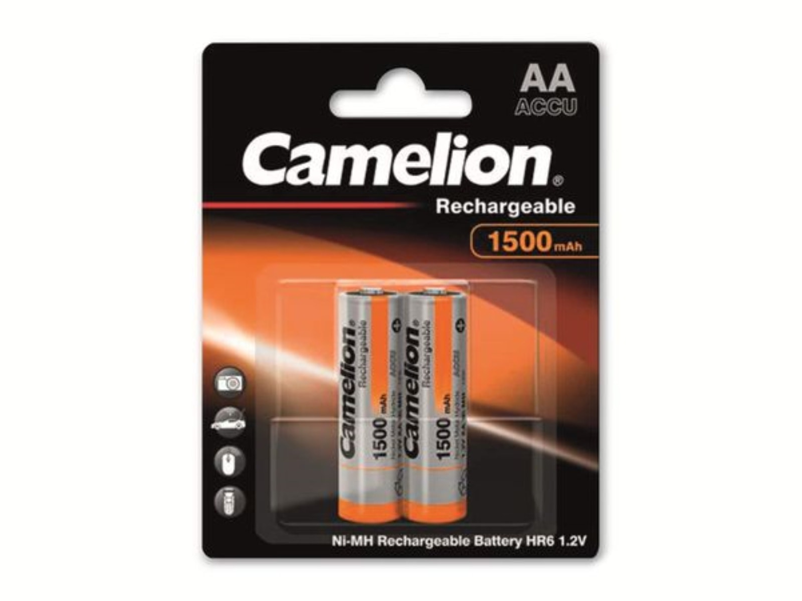 CAMELION NiMH-Mignon-Akku 1500 mAh, 2 Stück CAMELION NiMH-Mignon-Akku 1500 mAh, 2 Stück