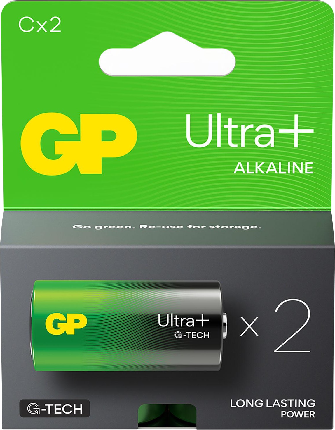 GP Ultra Plus, C/Baby Batterie, 1,5 V, 2 Stück GP C-Baby-Batterie Alkaline Ultra Plus, 1,5 V, 2 Stück