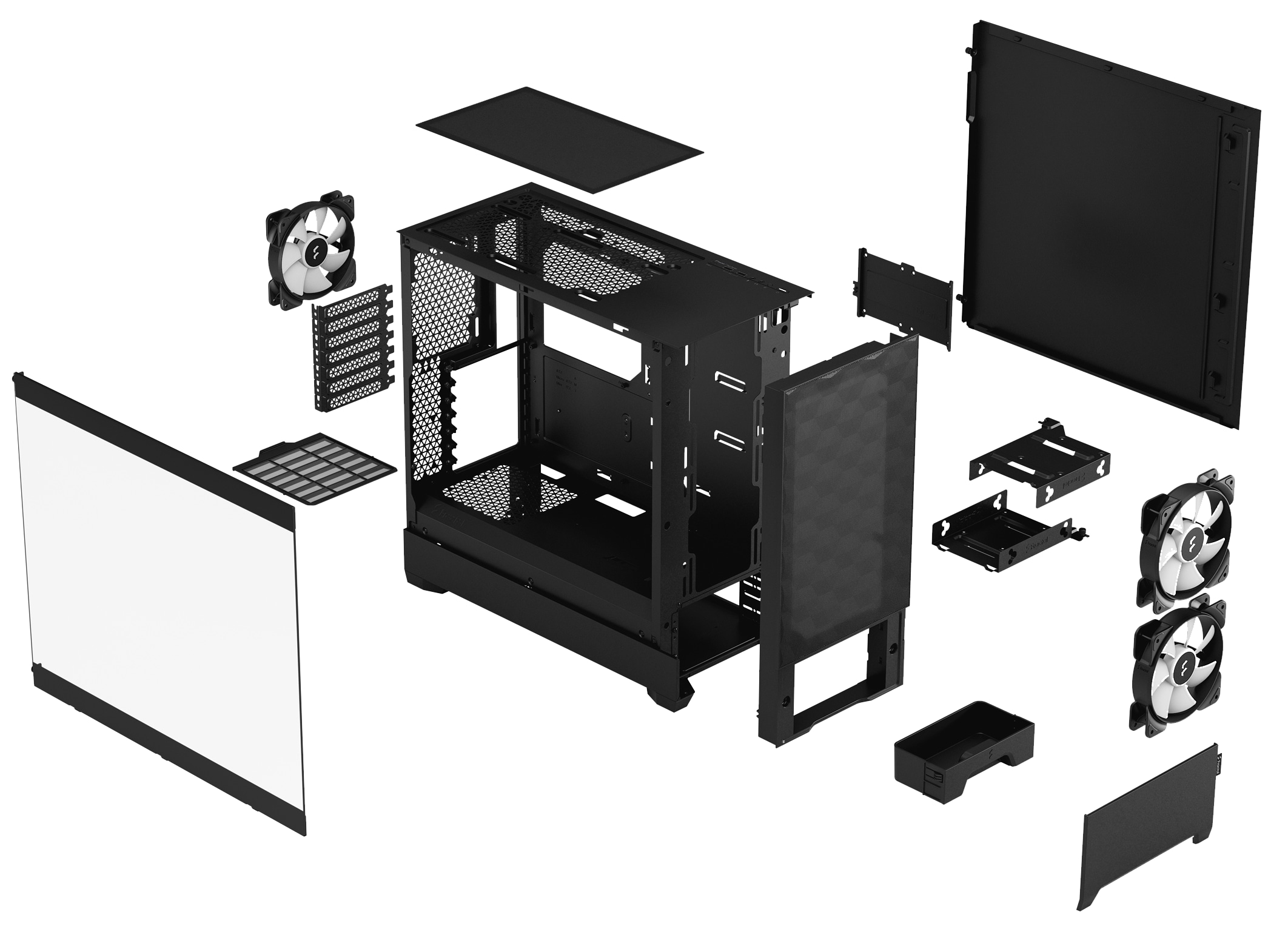 FRACTAL Midi Tower Design Pop Air RGB schwarz TG Clear Tint FRACTAL Midi Tower Design Pop Air RGB schwarz TG Clear Tint