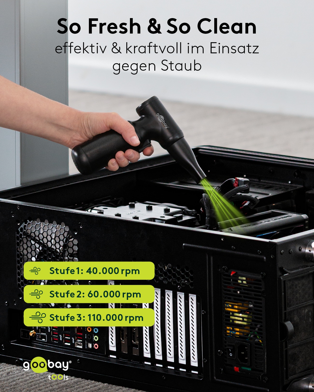 GOOBAY TOOLS Staubgebläse Advanced, 100 W, mit 11 Aufsätzen