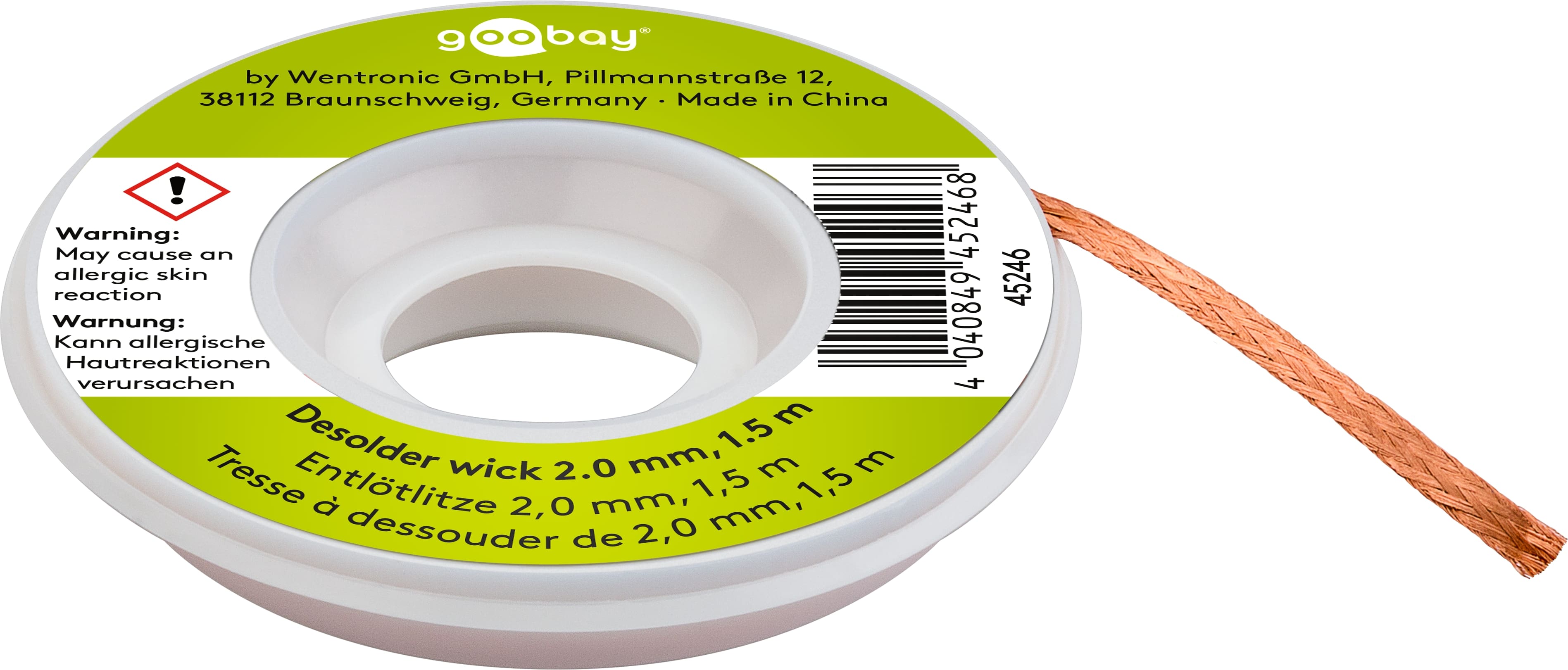 GOOBAY Entlötlitze, Ø 2,0 mm, 1,5 m