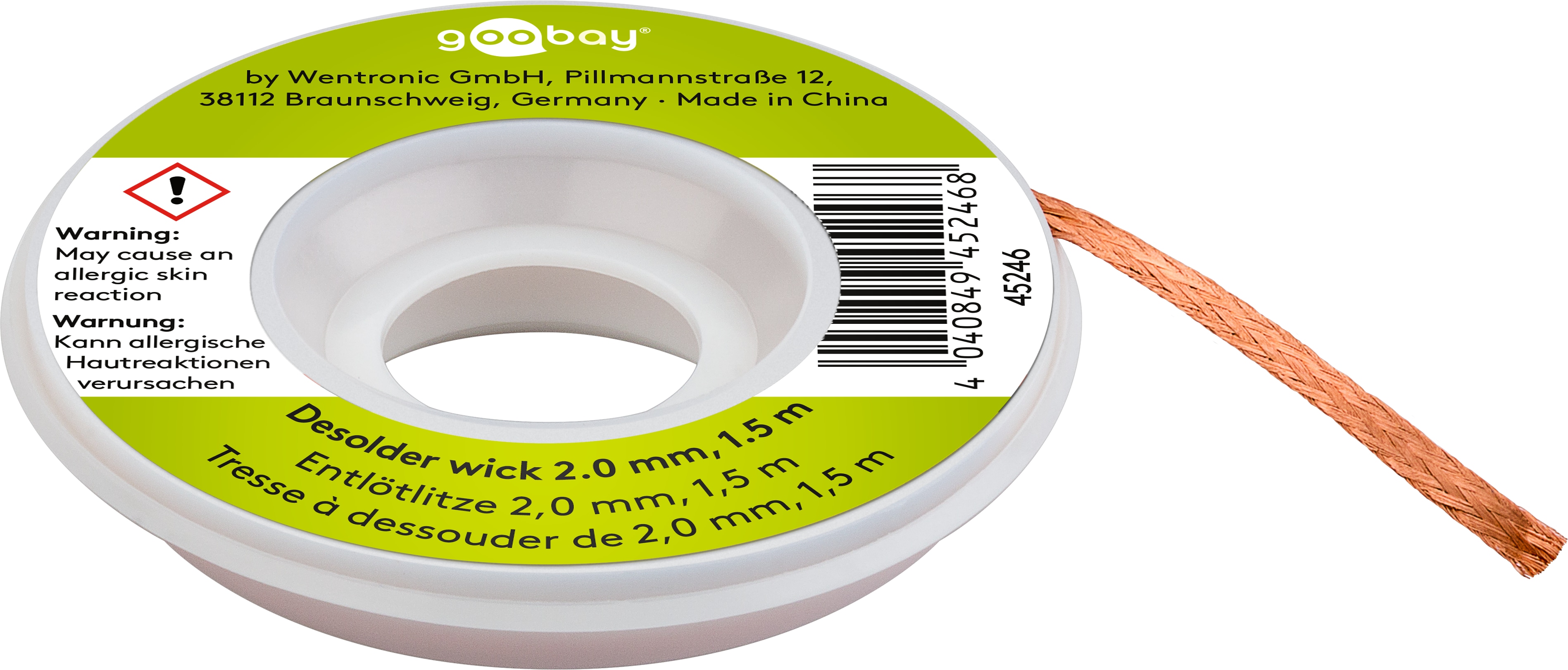 GOOBAY Entlötlitze, Ø 2,0 mm, 1,5 m GOOBAY Entlötlitze, Ø 2,0 mm, 1,5 m