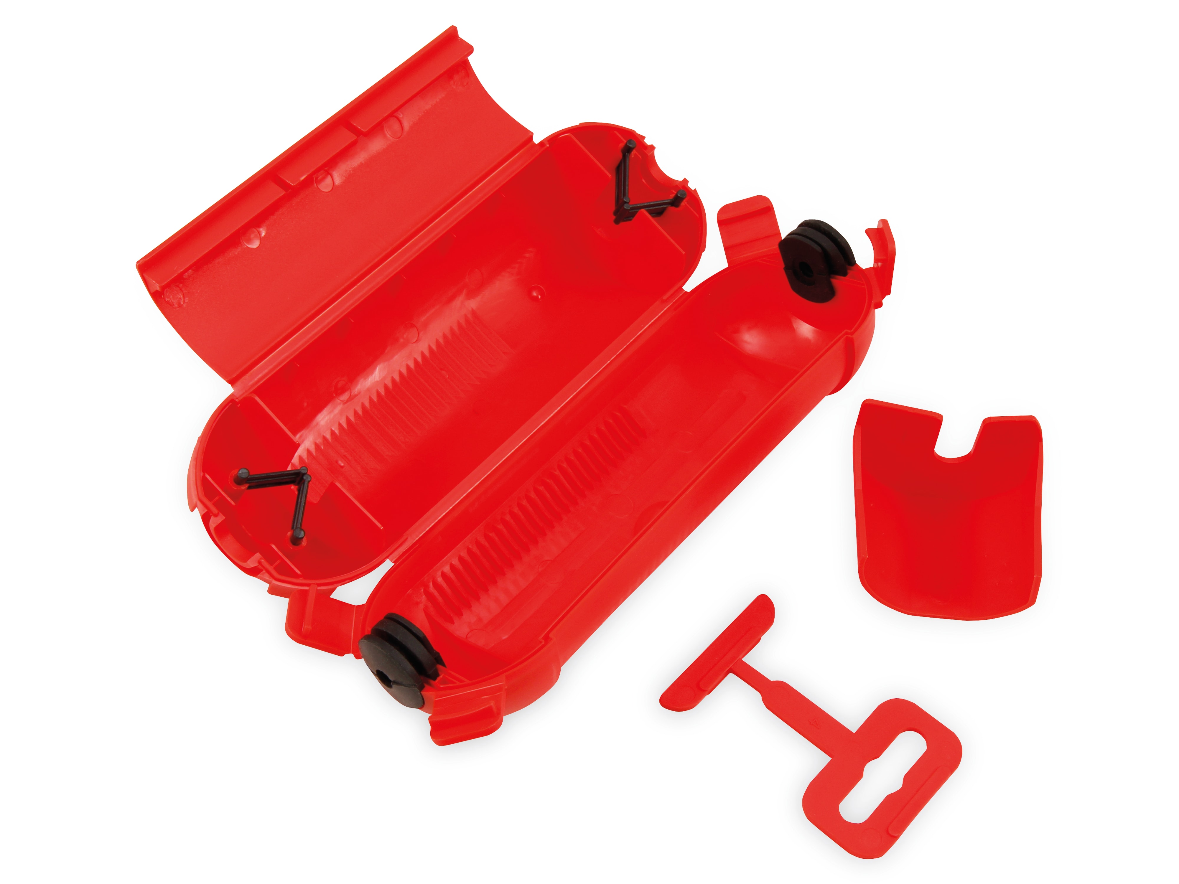 MCPOWER Sicherheits-Schutzbox für Kabel, IP44, rot