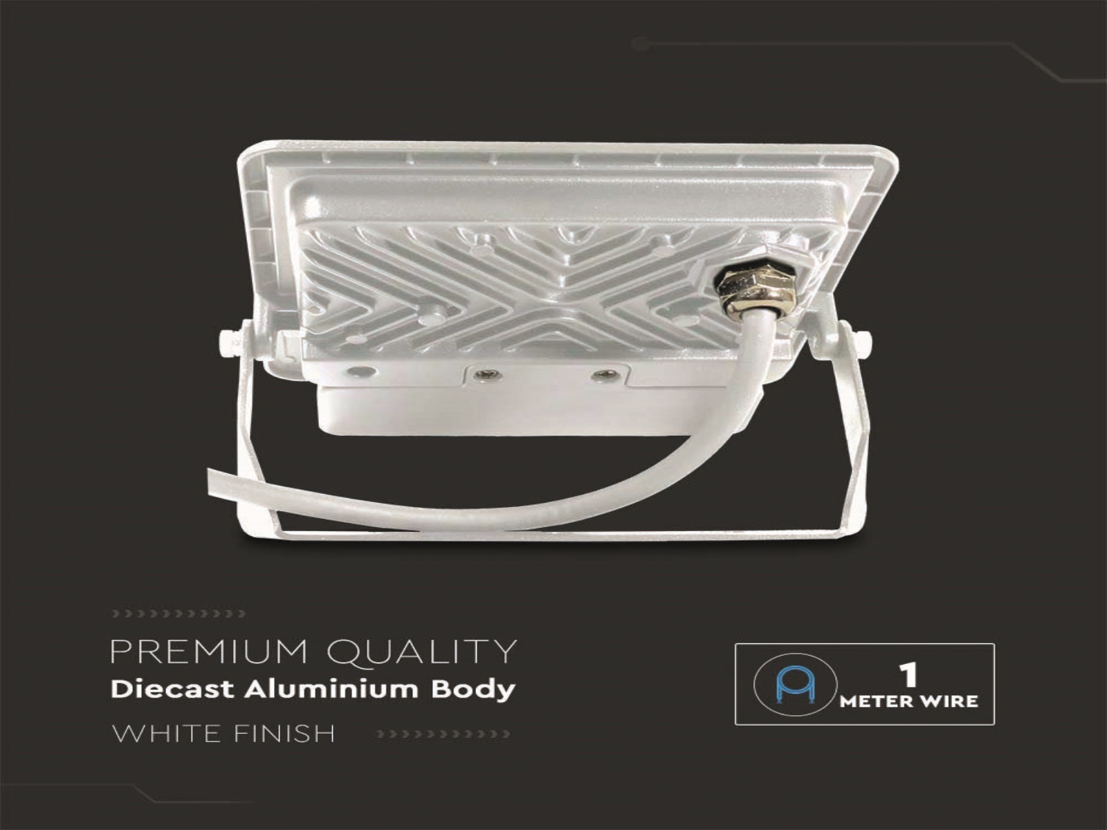 V-TAC LED-Fluter, Bewegungsmelder VT-128S-1 (20296) EEK: F, 20W, 1510 lm, 4000K, weiß