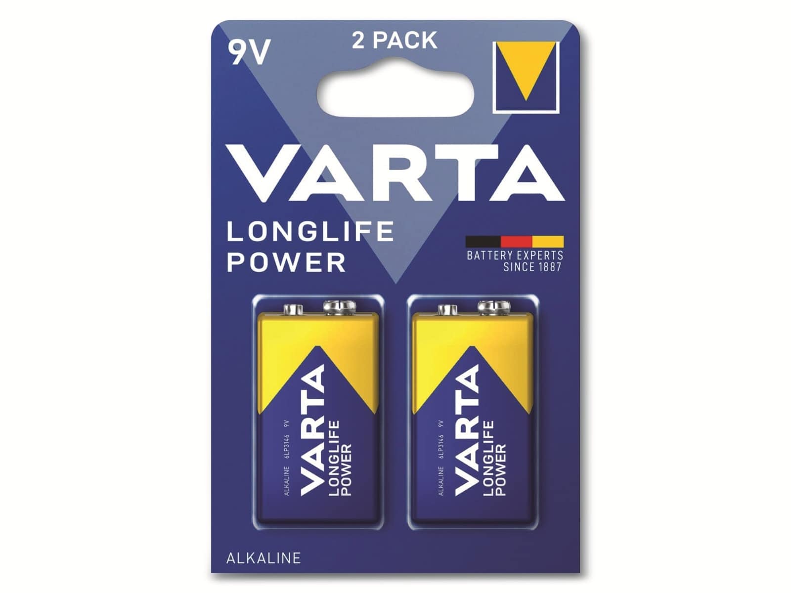 VARTA 9V Block-Batterie LONGLIFE POWER, 2 Stück VARTA 9V Block-Batterie LONGLIFE POWER, 2 Stück