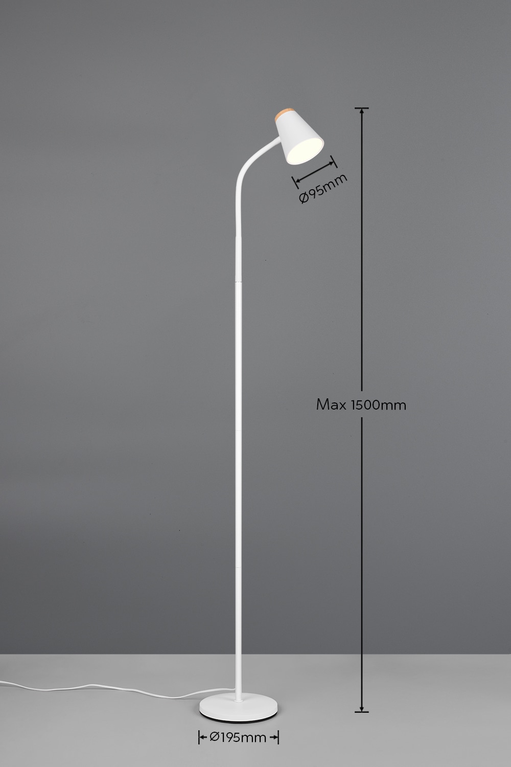 REALITY LED-Stehleuchte PONGO, R45831101, 4,5W, 500lm, 3000K, weiß